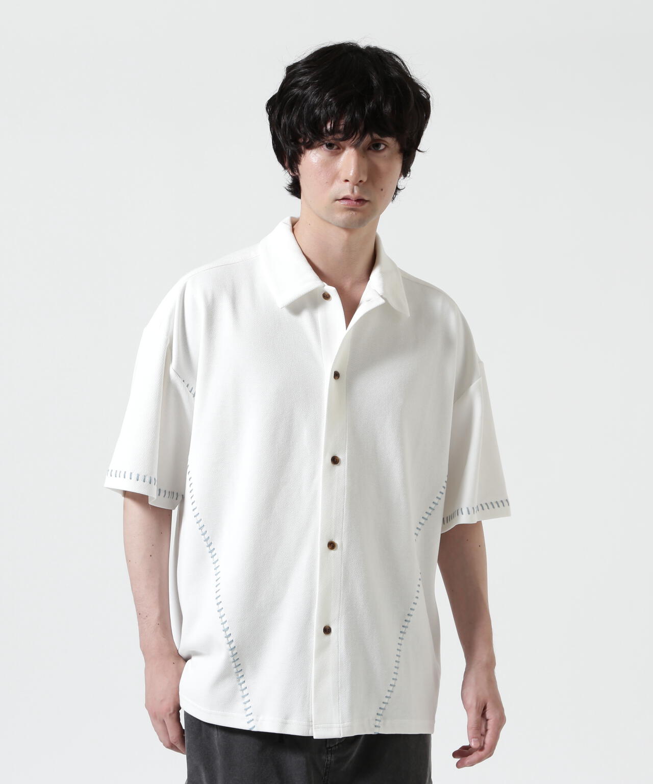 B omnivore/ビーオムニボー STITCH S/S SHIRT ステッチシャツ