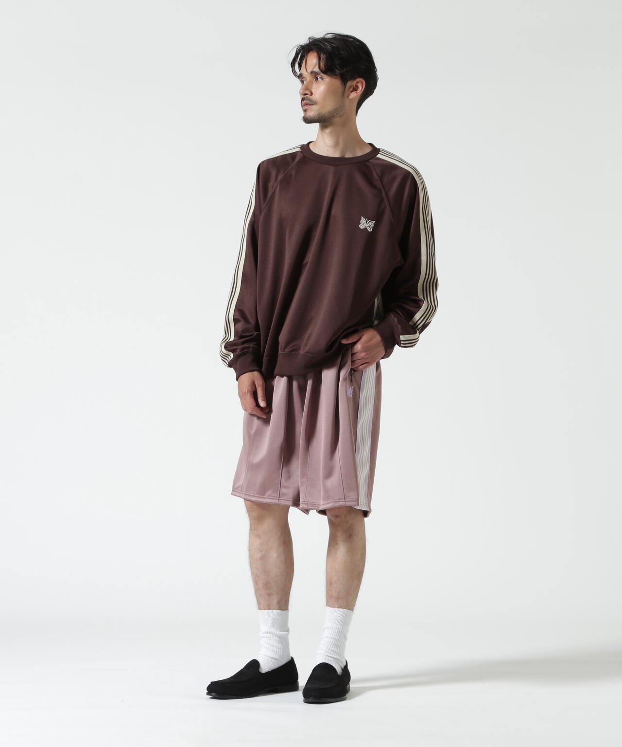 Needles/ニードルズ 別注Track Crew Neck Shirt - Poly Smooth