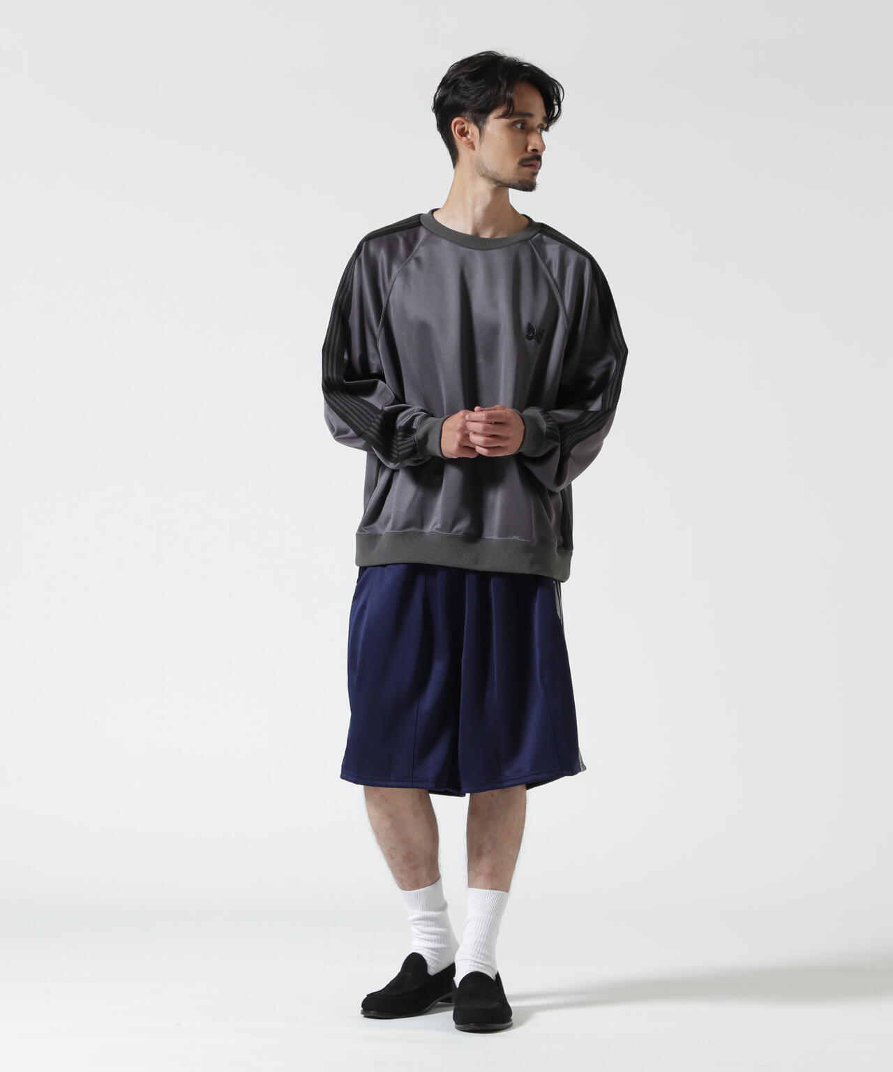 Needles/ニードルズ 別注Track Crew Neck Shirt - Poly Smooth