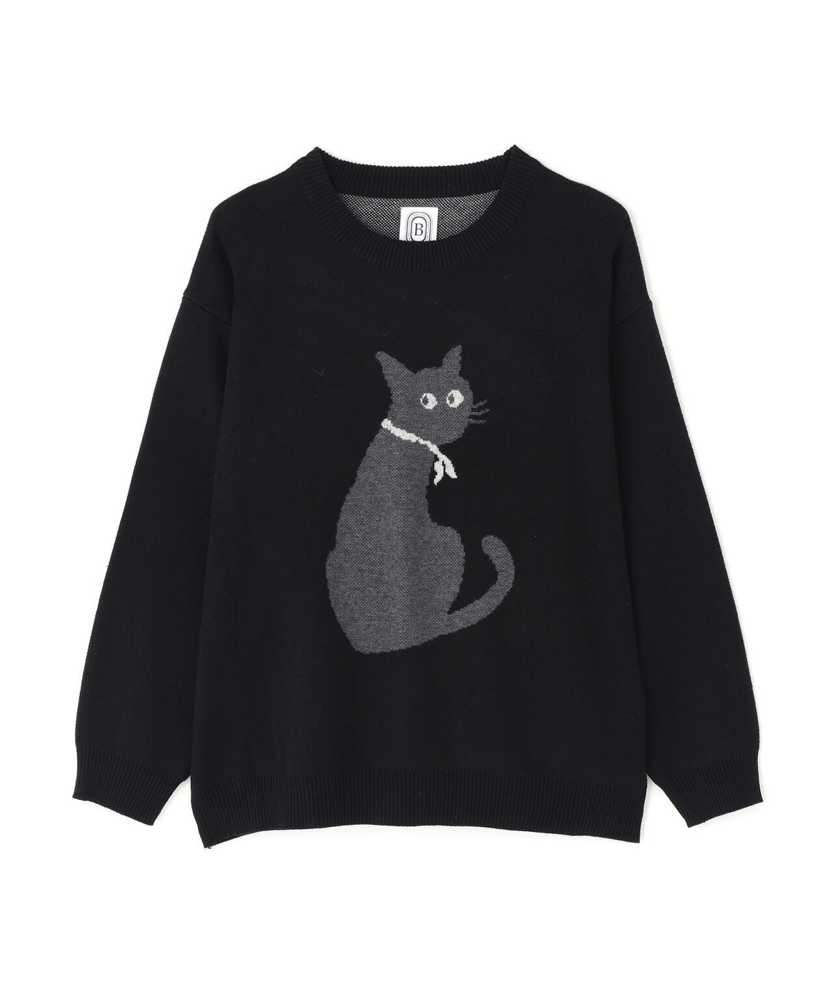 B omnivore/ビーオムニボー CAT CREW NECK KNIT
