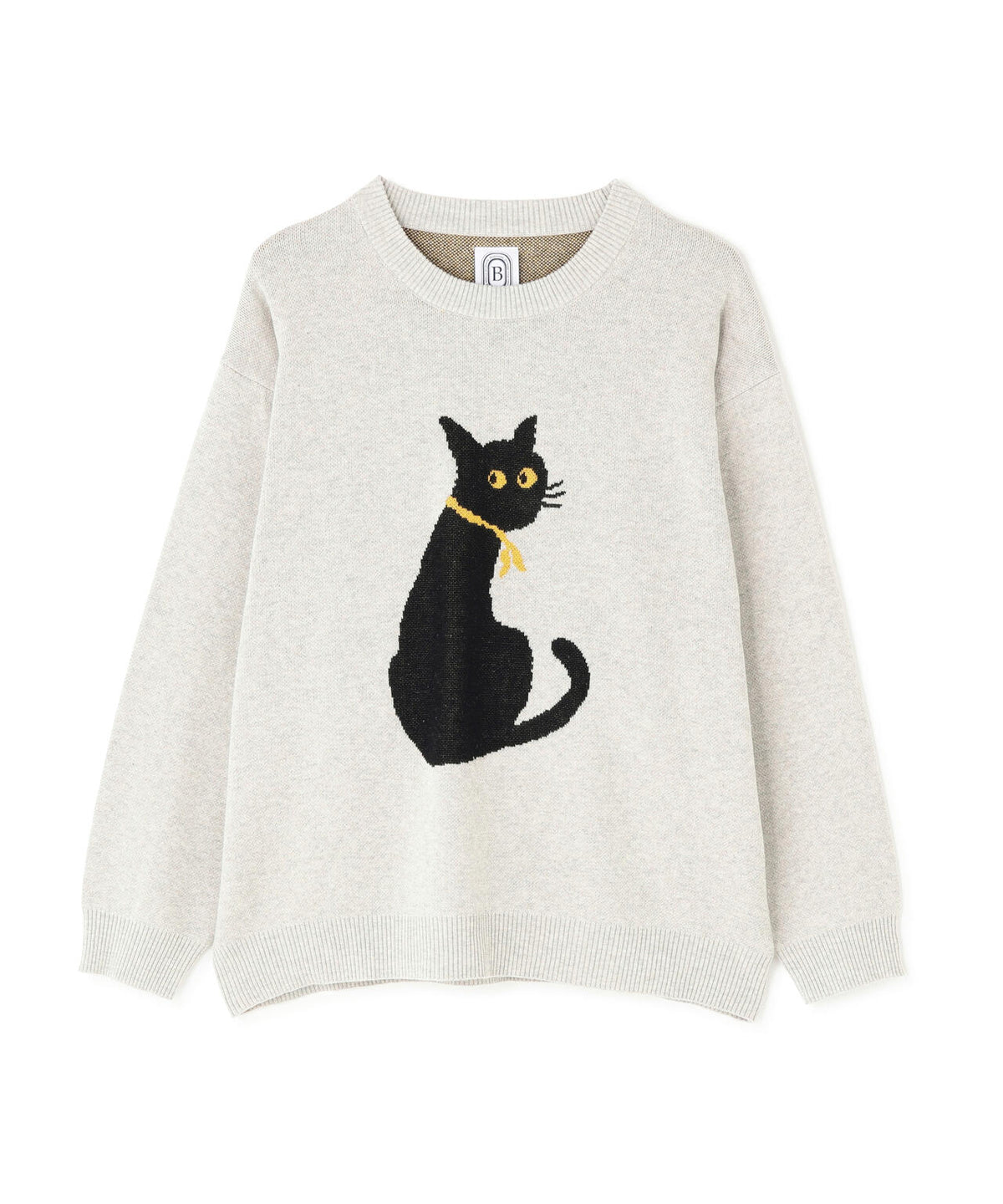 B omnivore/ビーオムニボー CAT CREW NECK KNIT