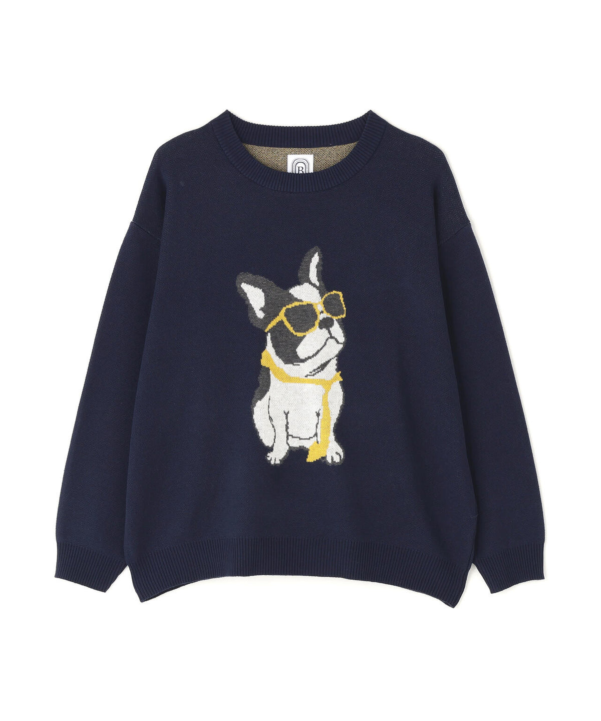 B omnivore/ビーオムニボー DOG CREW NECK KNIT