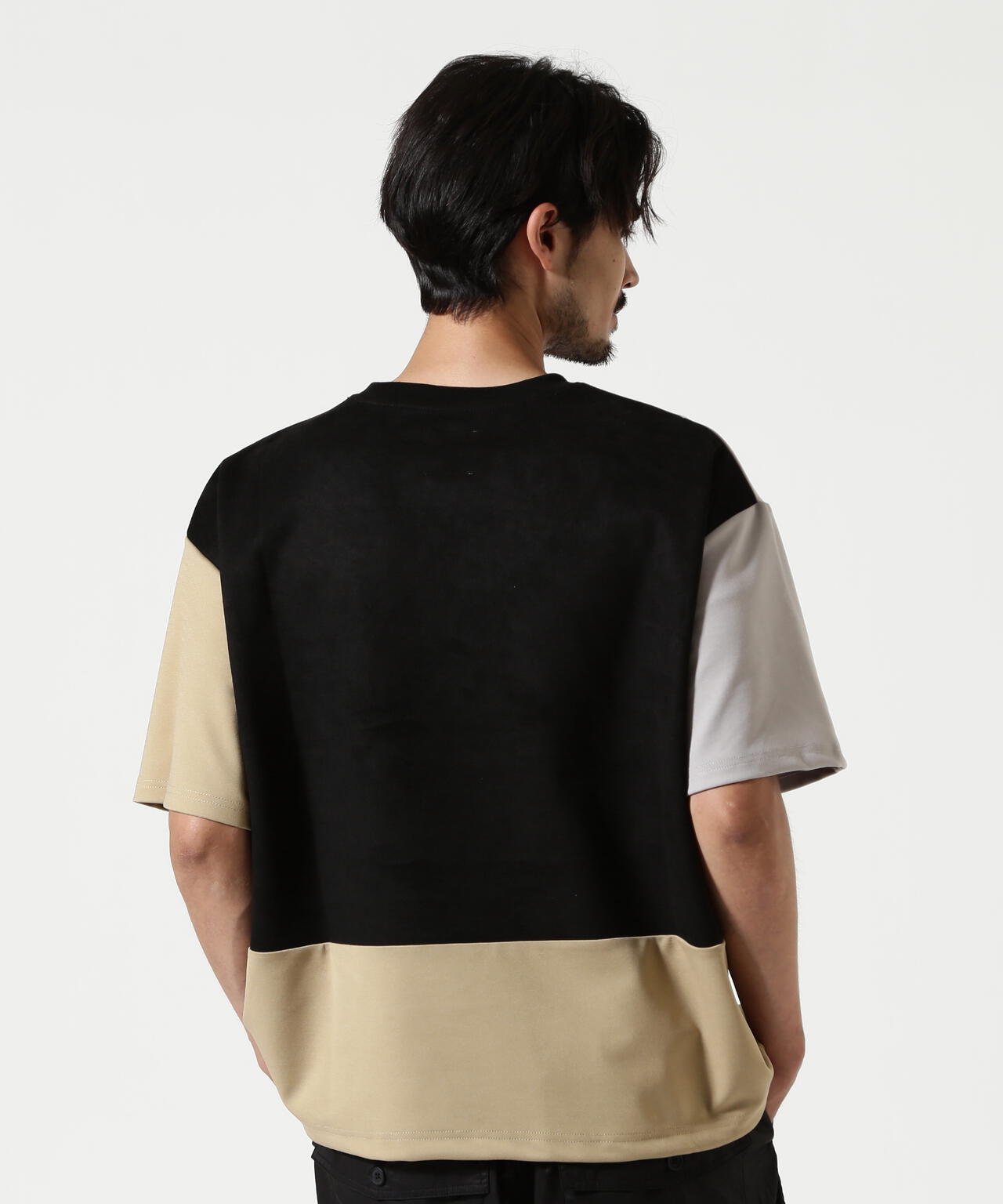 B omnivore/ビーオムニボー PANEL TEE パネル切り替えTEE