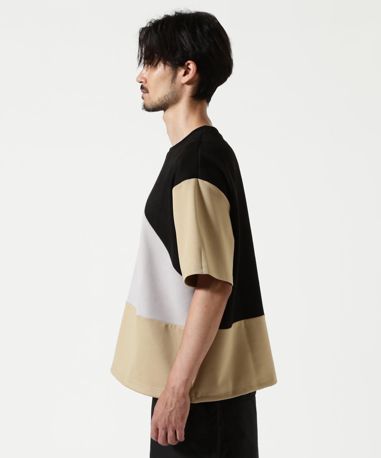 B omnivore/ビーオムニボー PANEL TEE パネル切り替えTEE
