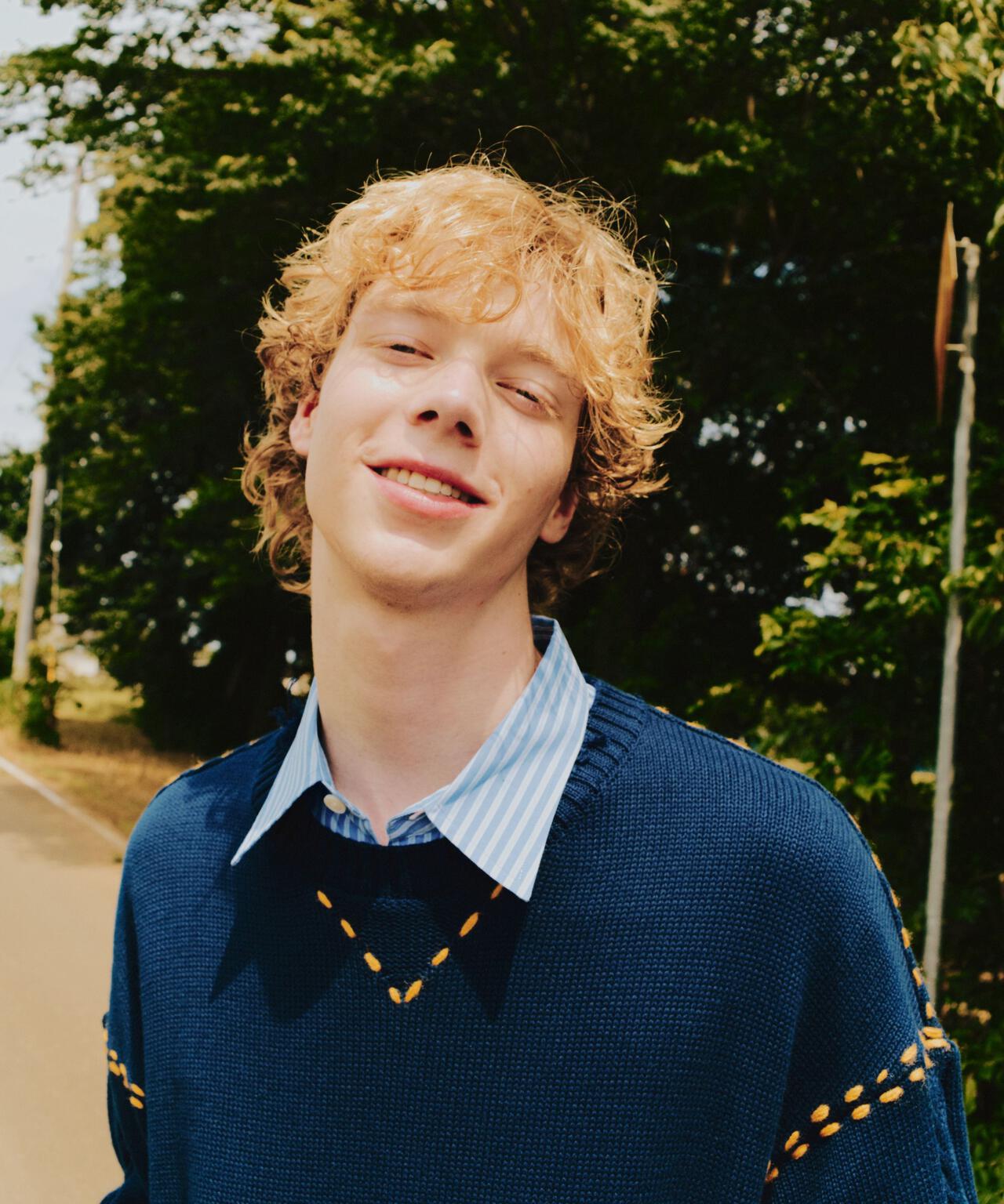 B omnivore/ビーオムニボー HANDSTITCH CABLE KNIT CREWNECK ハンドステッチケーブルニットクルーネック