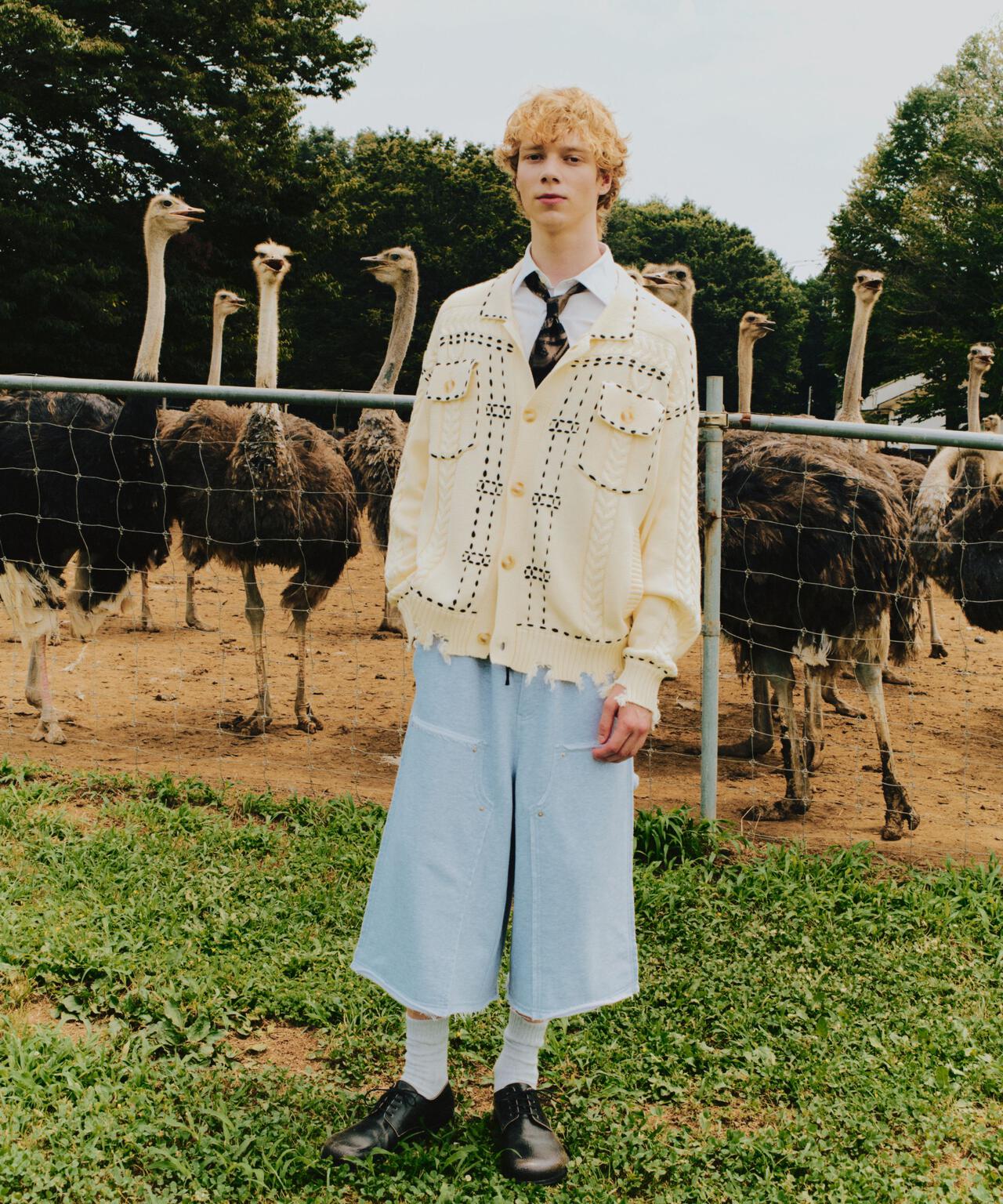 B omnivore/ビーオムニボー HANDSTITCH CABLE KNIT JACKET ハンドステッチケーブルニットジャケット