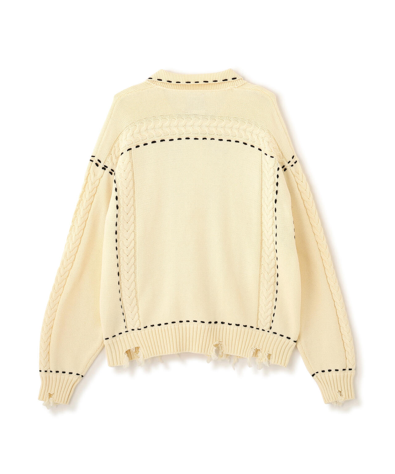 B omnivore/ビーオムニボー HANDSTITCH CABLE KNIT JACKET ハンドステッチケーブルニットジャケット