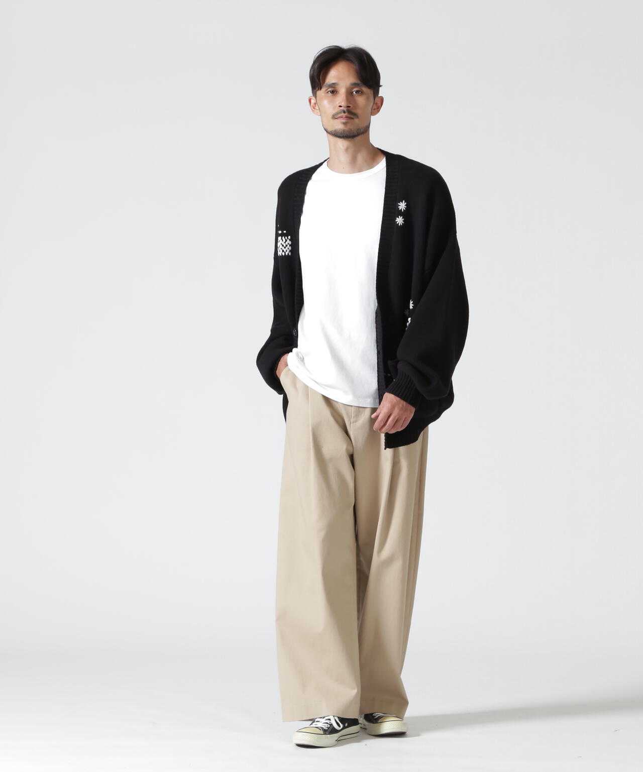 B omnivore/ビーオムニボー HAND STITCH CARDIGAN ハンドステッチカーディガン