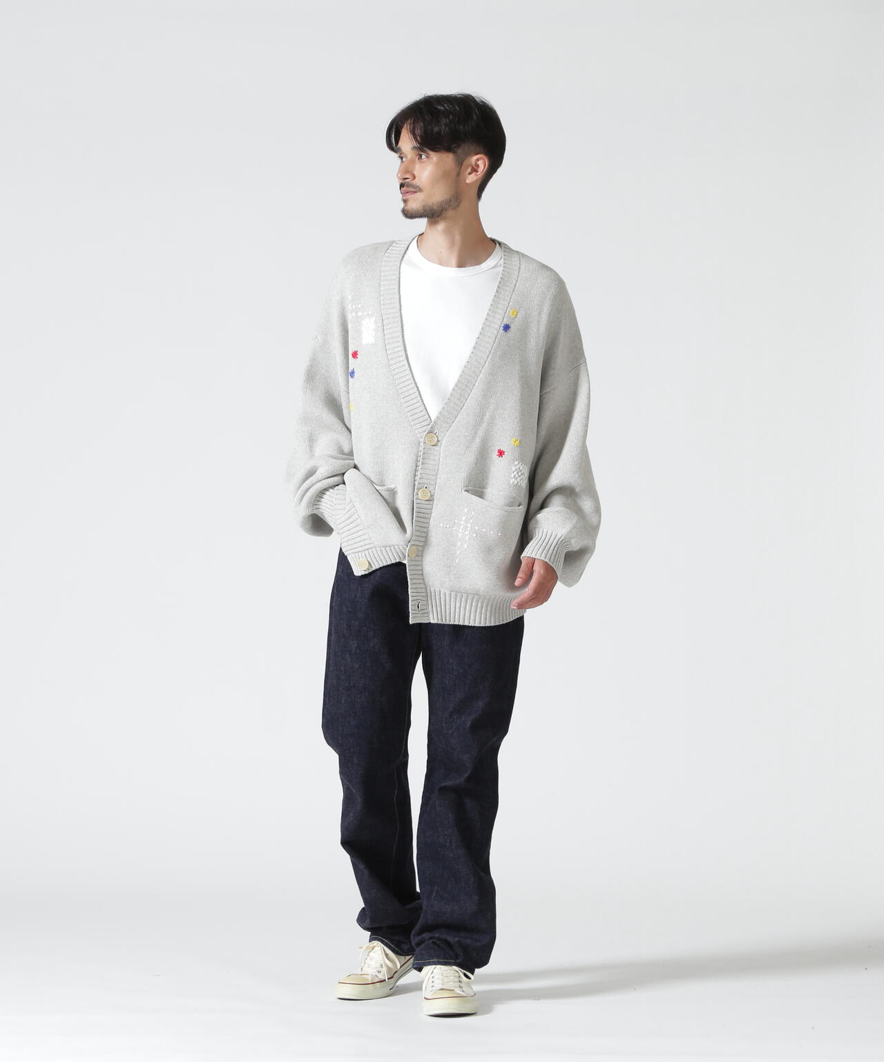 B omnivore/ビーオムニボー HAND STITCH CARDIGAN ハンドステッチカーディガン