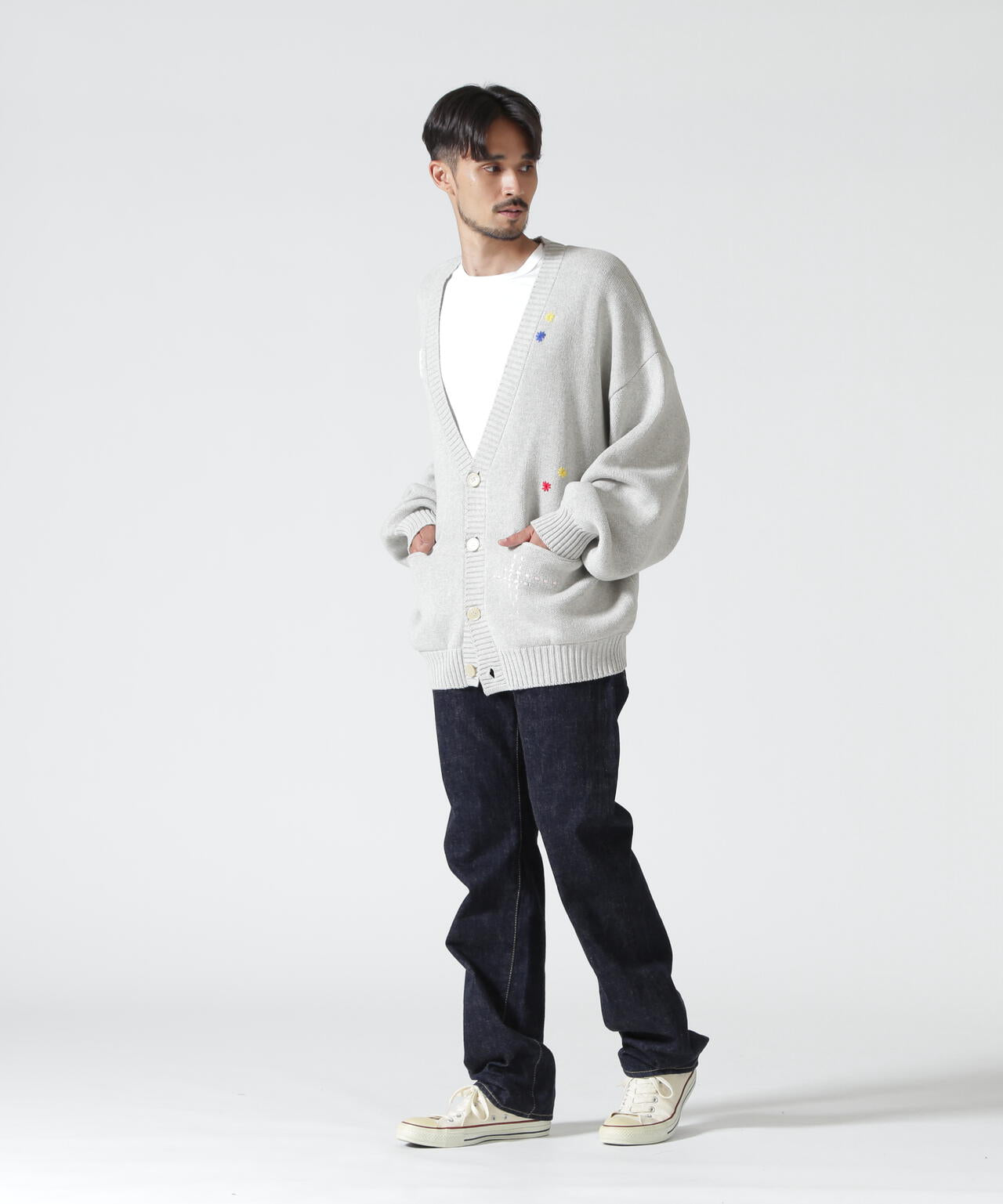 B omnivore/ビーオムニボー HAND STITCH CARDIGAN ハンドステッチカーディガン