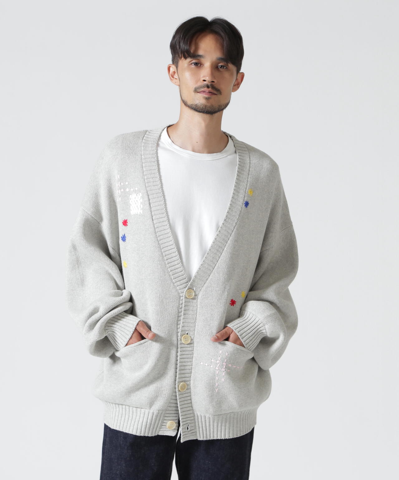 B omnivore/ビーオムニボー HAND STITCH CARDIGAN ハンドステッチカーディガン