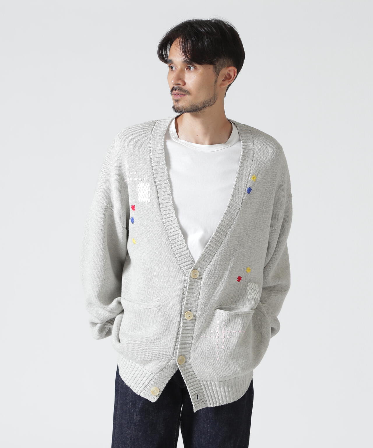 B omnivore/ビーオムニボー HAND STITCH CARDIGAN ハンドステッチカーディガン