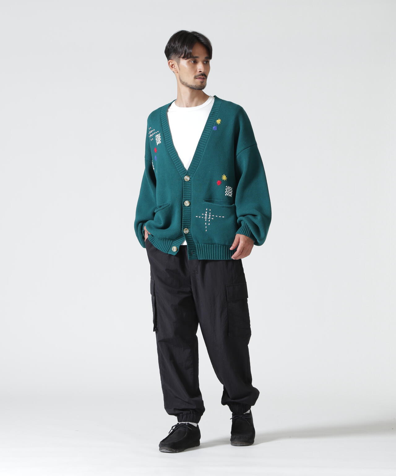 B omnivore/ビーオムニボー HAND STITCH CARDIGAN ハンドステッチカーディガン