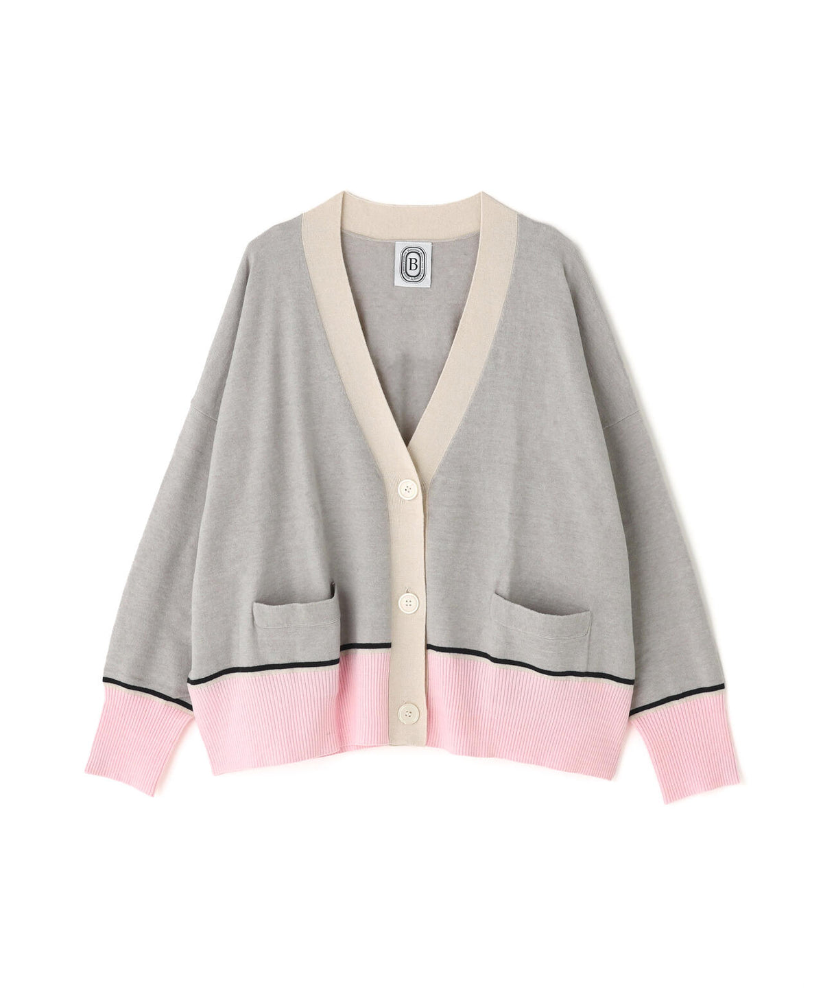 B omnivore/ビーオムニボー カバーリング ヤーン ワイド Vネック カーディガン(WOMEN’S)
