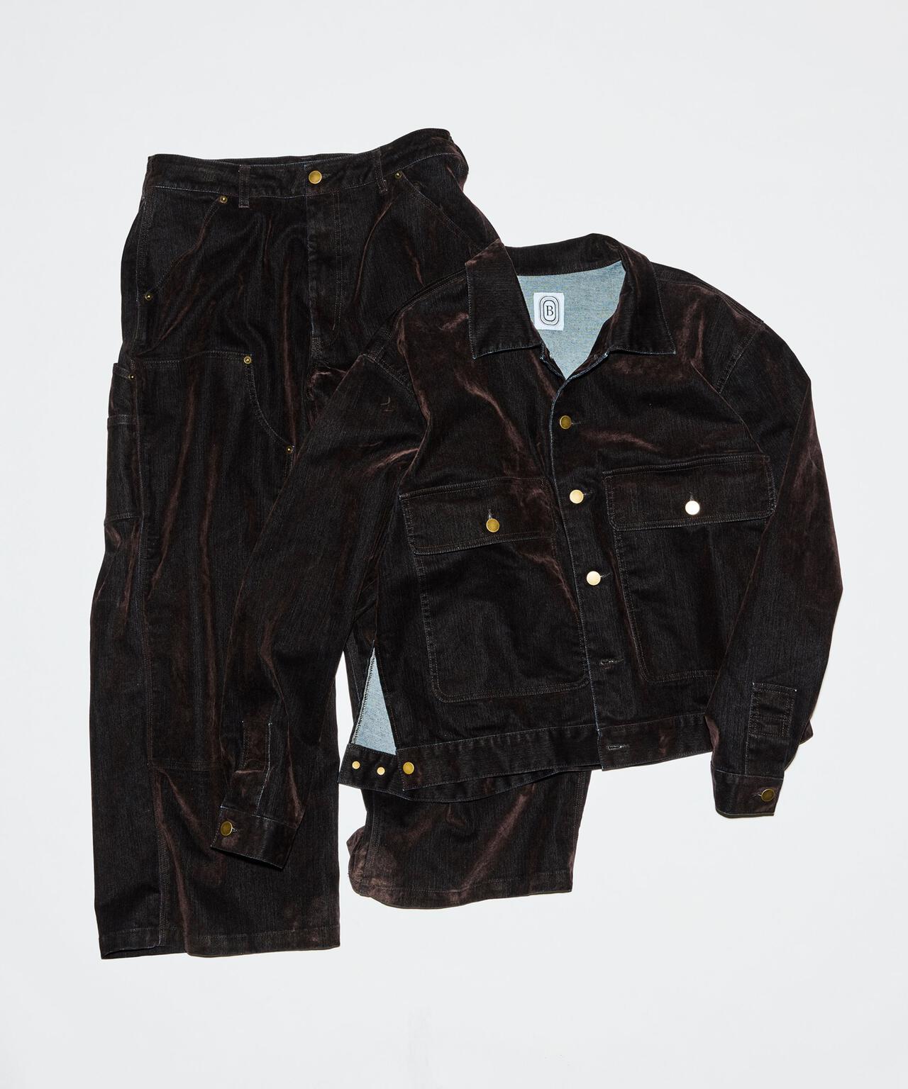 B omnivore/ビーオムニボー FLOCKY DENIM COVERALLS フロッキーデニムカバーオール