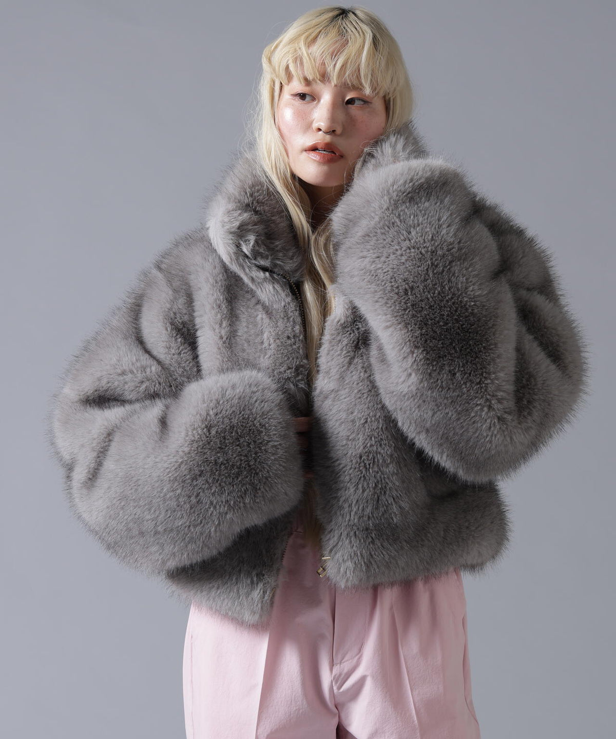 B omnivore/ビーオムニボー ECO FUR STAND BLOUSON