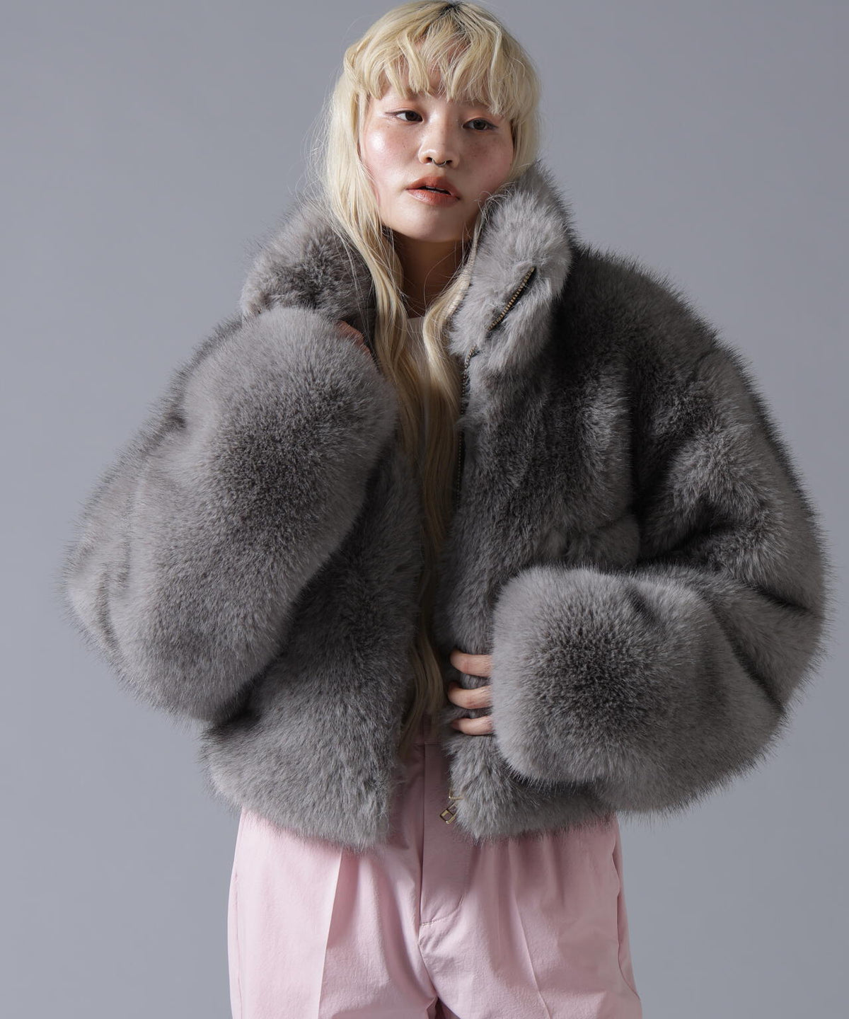 B omnivore/ビーオムニボー ECO FUR STAND BLOUSON