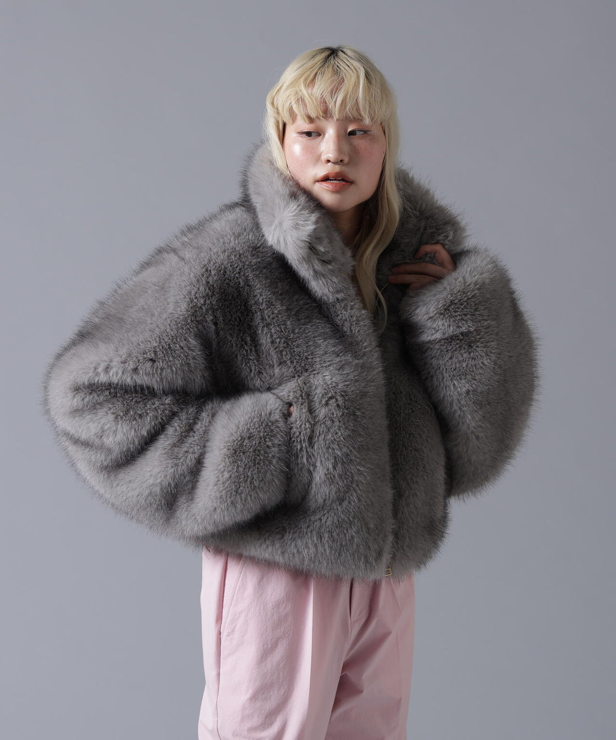 B omnivore/ビーオムニボー ECO FUR STAND BLOUSON