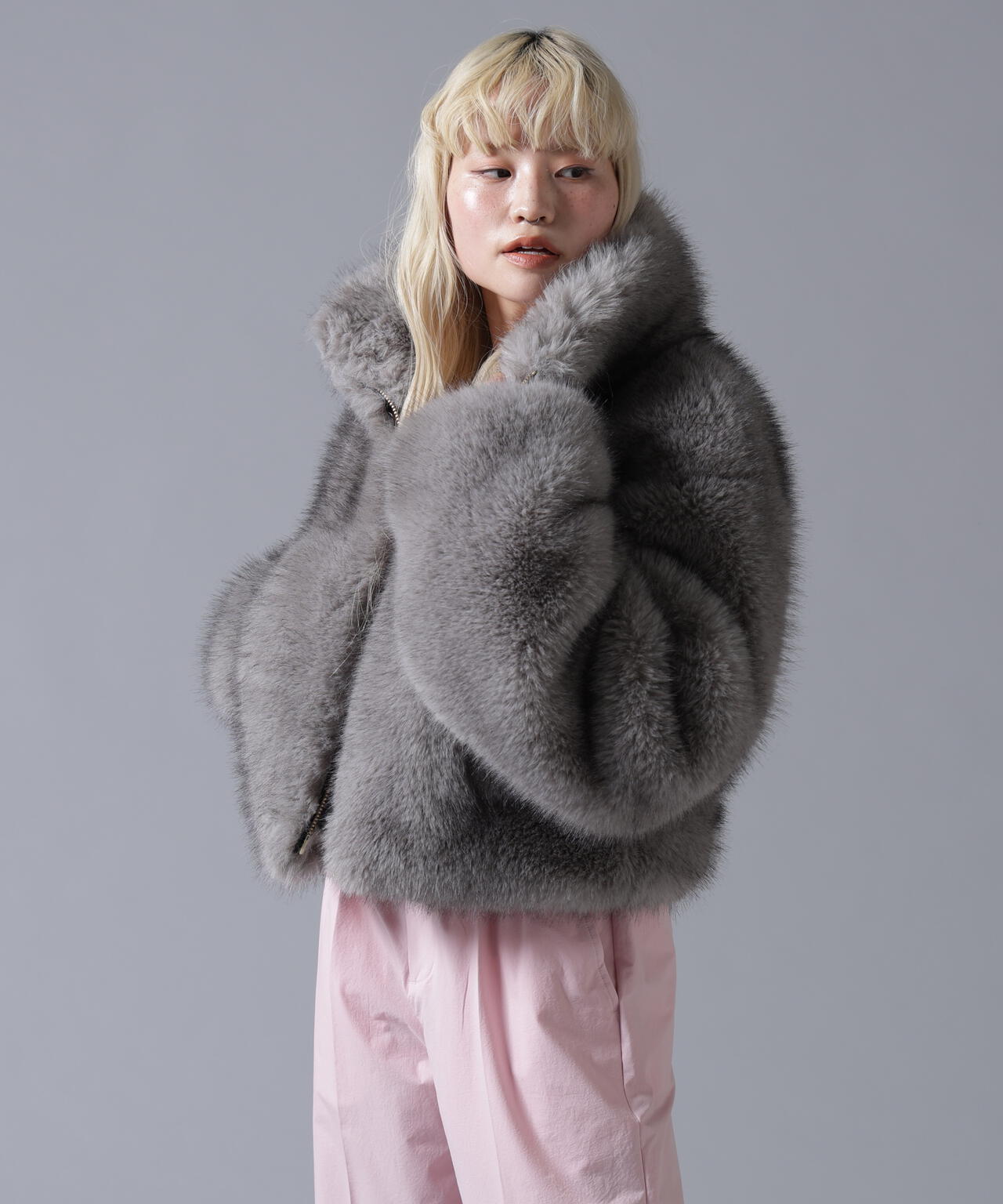 B omnivore/ビーオムニボー ECO FUR STAND BLOUSON