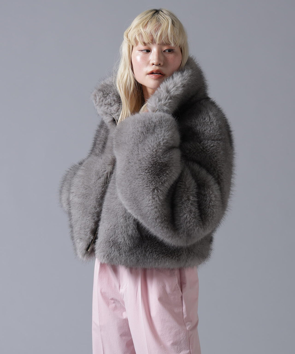 B omnivore/ビーオムニボー ECO FUR STAND BLOUSON