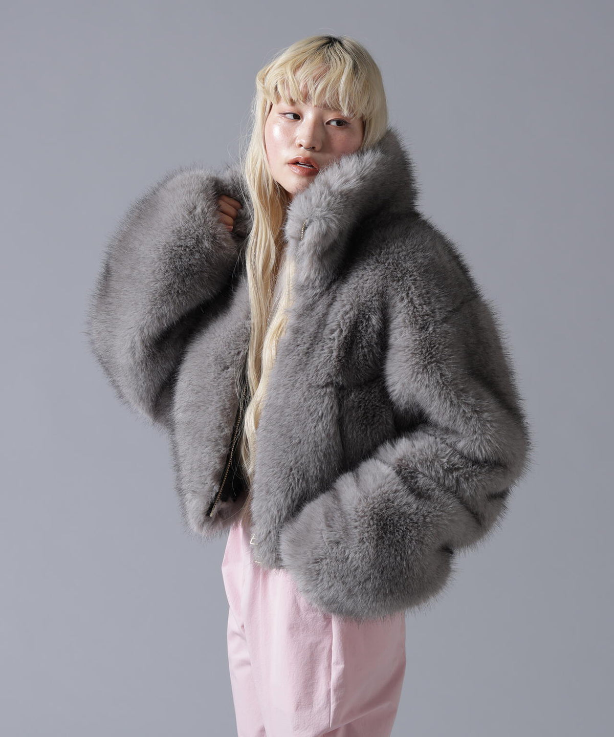 B omnivore/ビーオムニボー ECO FUR STAND BLOUSON