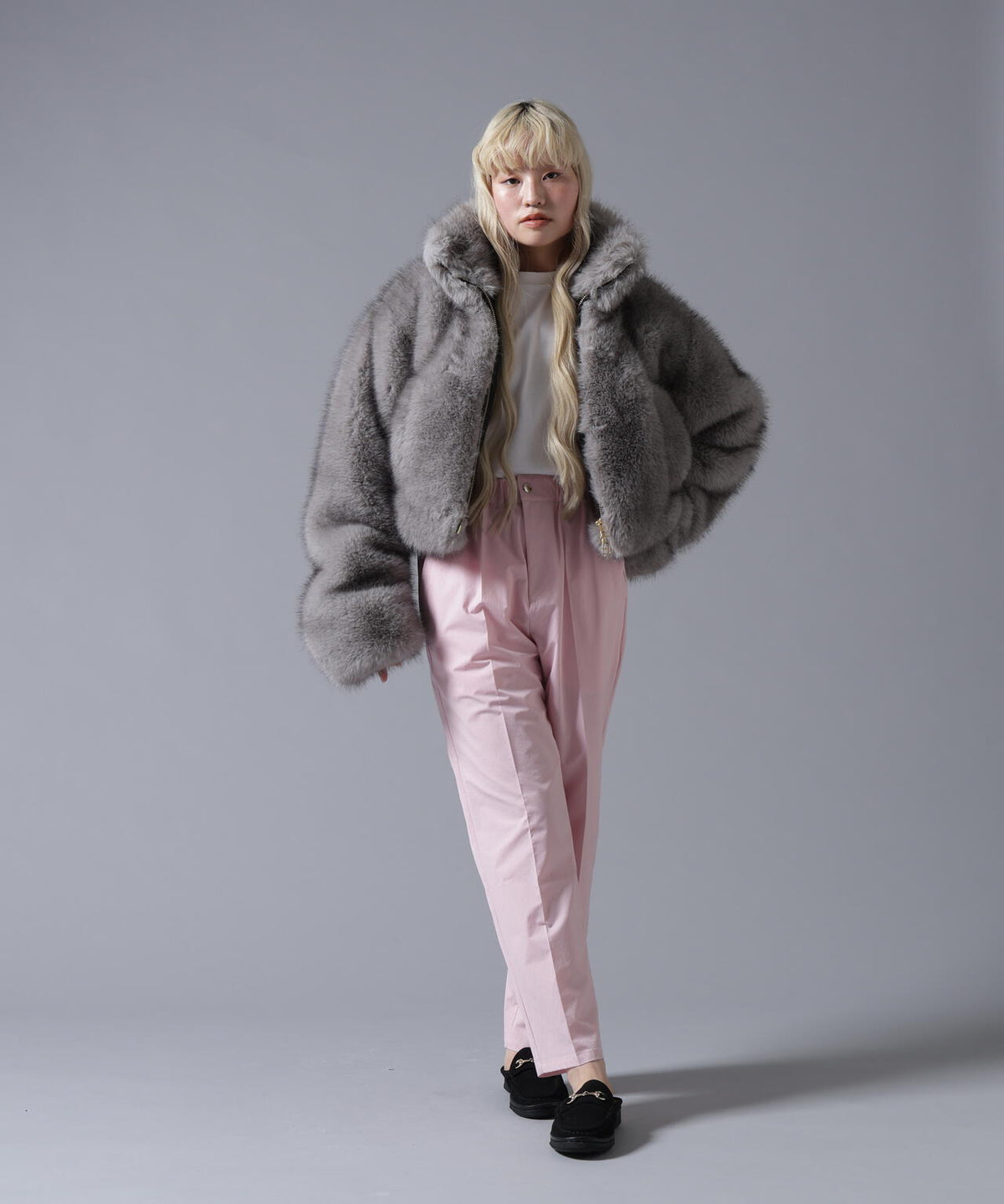 B omnivore/ビーオムニボー ECO FUR STAND BLOUSON