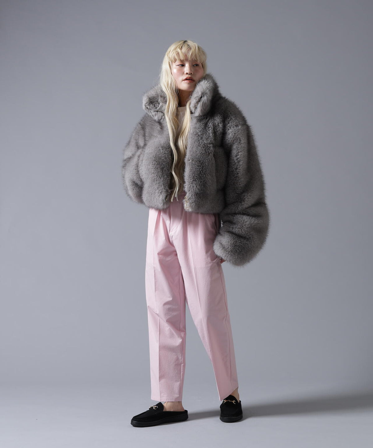 B omnivore/ビーオムニボー ECO FUR STAND BLOUSON