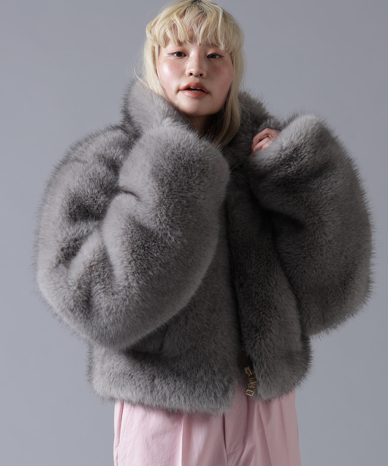 B omnivore/ビーオムニボー ECO FUR STAND BLOUSON