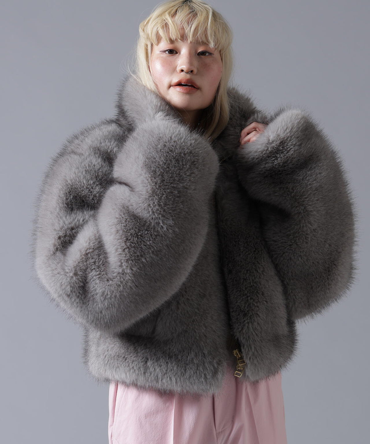 B omnivore/ビーオムニボー ECO FUR STAND BLOUSON