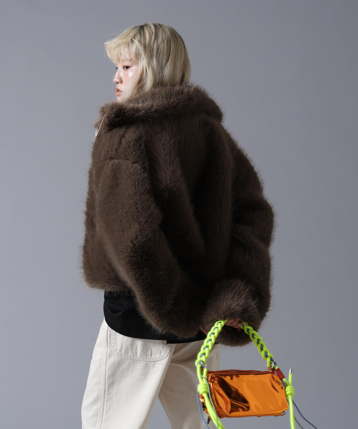 B omnivore/ビーオムニボー ECO FUR STAND BLOUSON