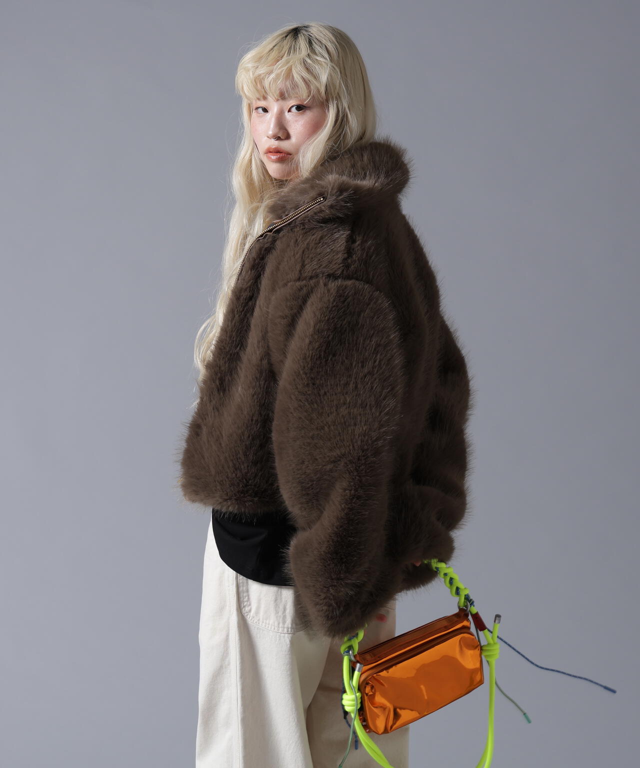 B omnivore/ビーオムニボー ECO FUR STAND BLOUSON