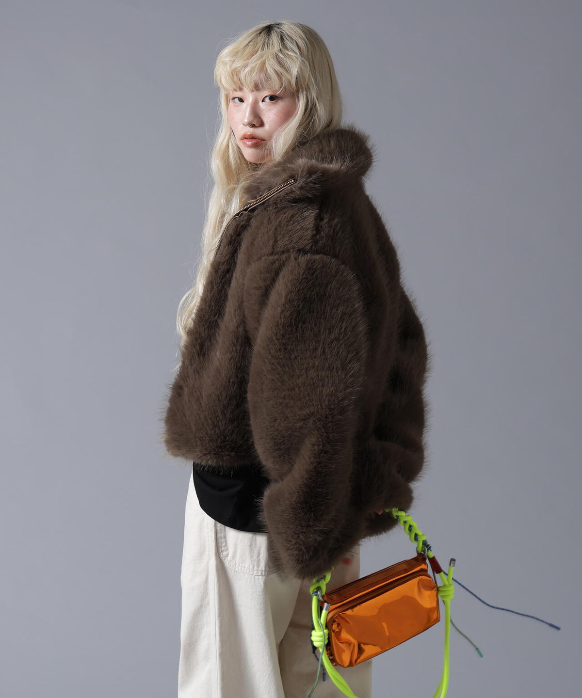B omnivore/ビーオムニボー ECO FUR STAND BLOUSON