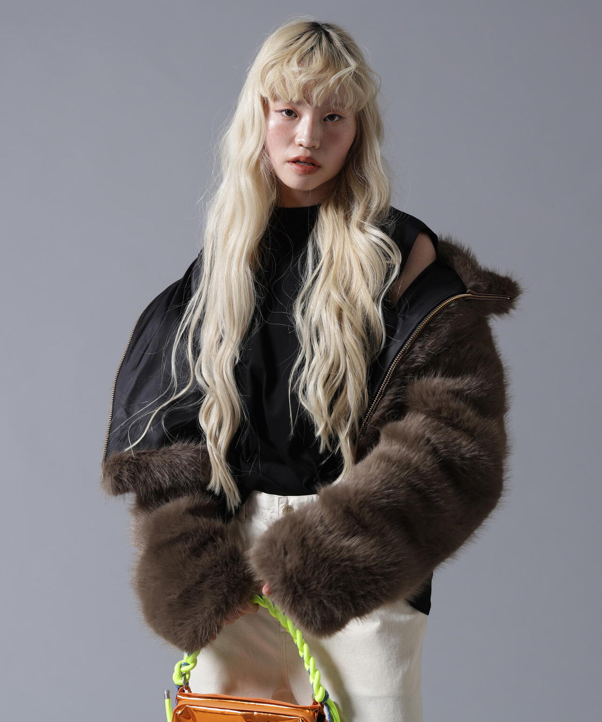B omnivore/ビーオムニボー ECO FUR STAND BLOUSON