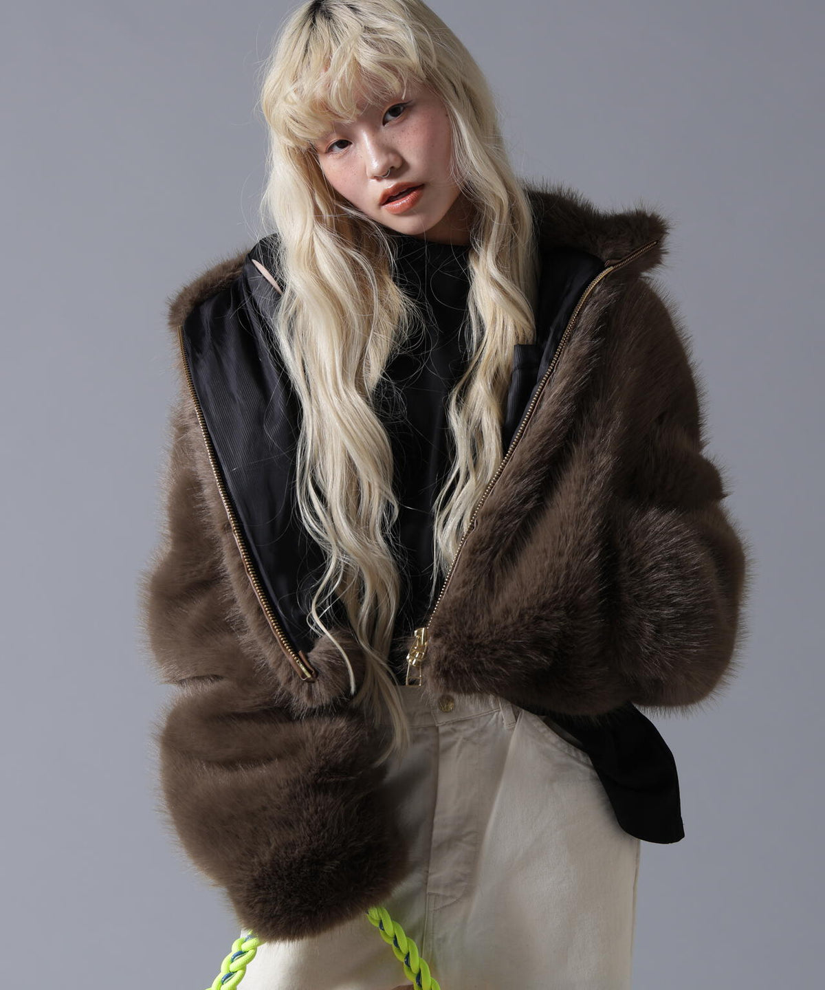 B omnivore/ビーオムニボー ECO FUR STAND BLOUSON