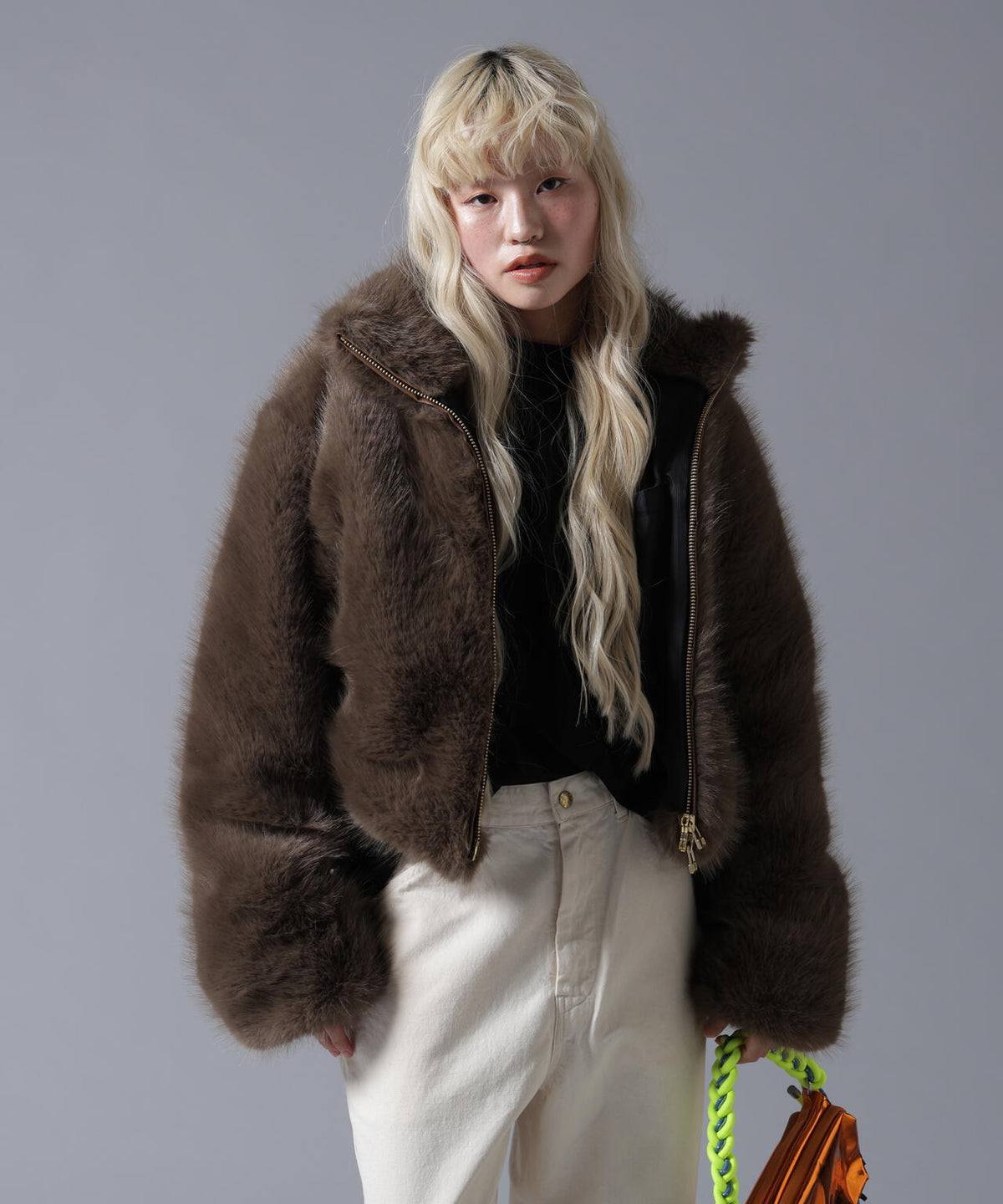 B omnivore/ビーオムニボー ECO FUR STAND BLOUSON