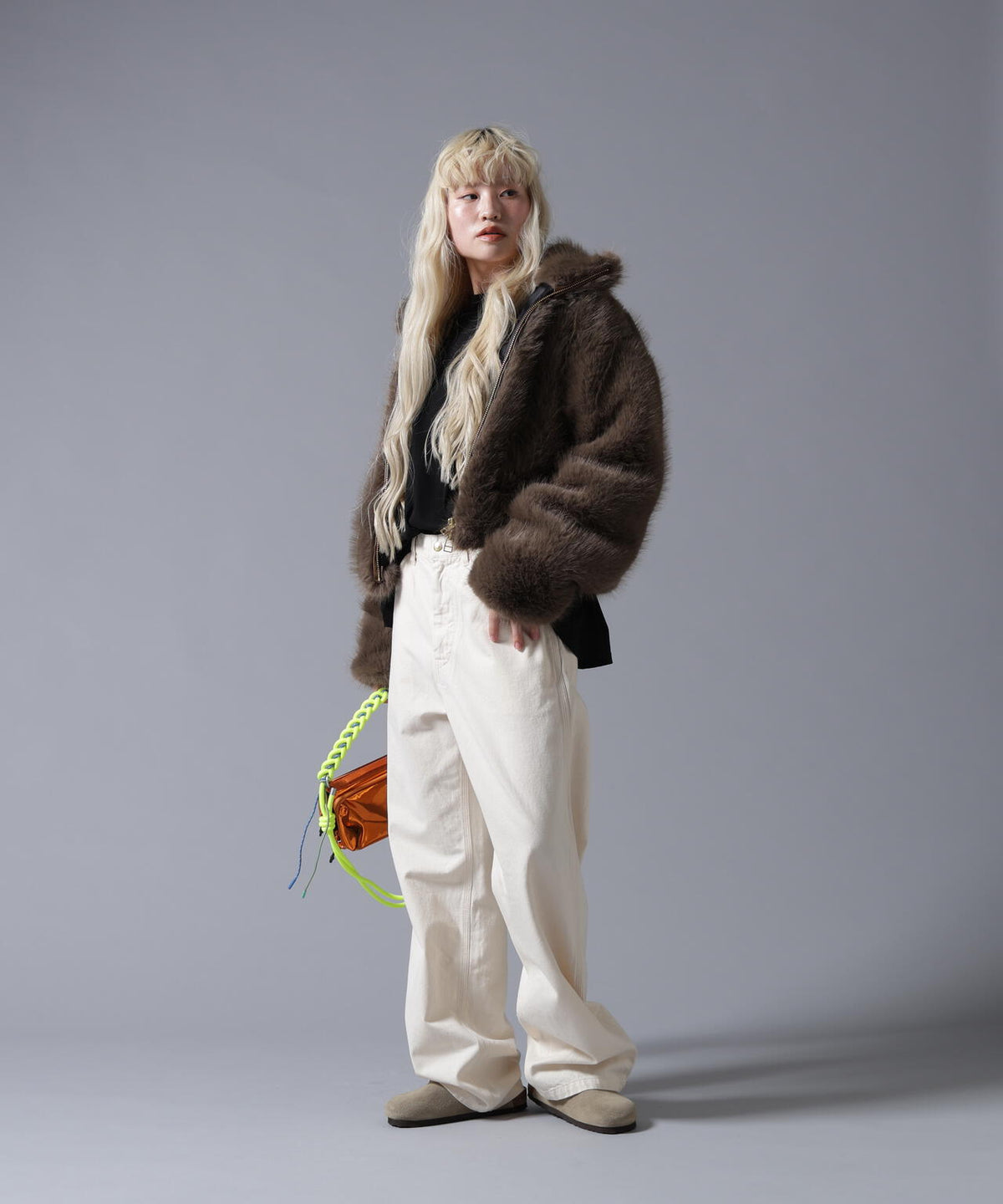 B omnivore/ビーオムニボー ECO FUR STAND BLOUSON