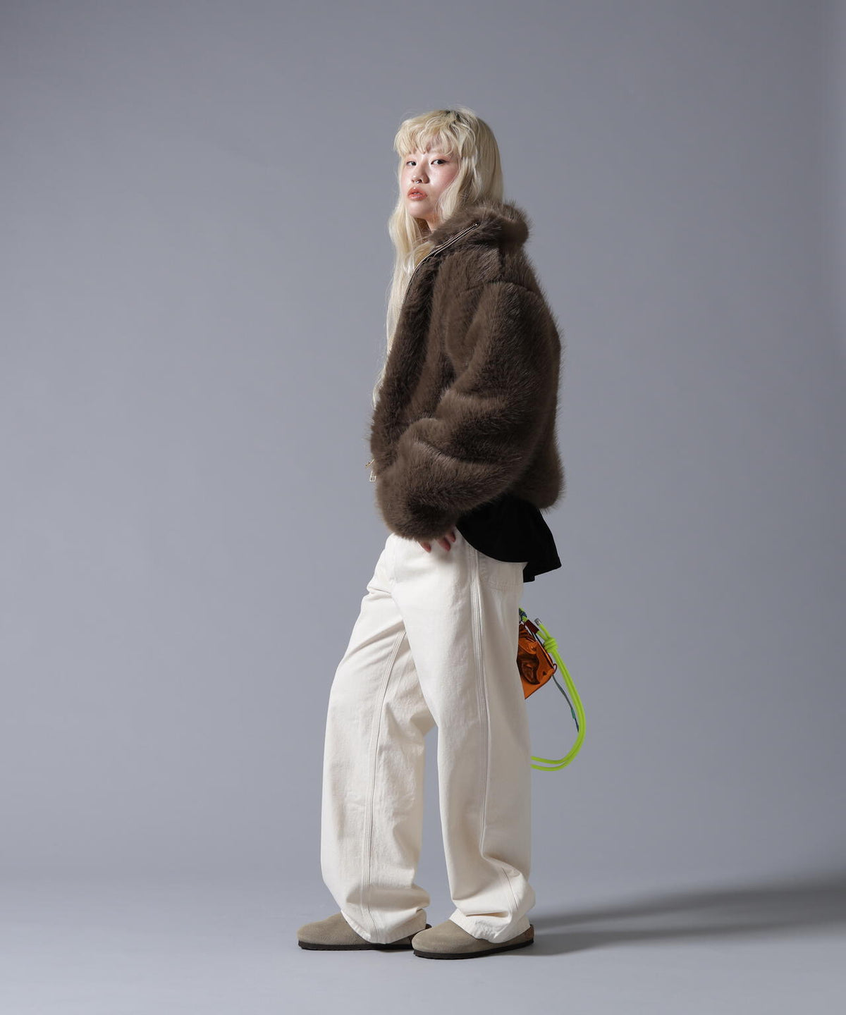 B omnivore/ビーオムニボー ECO FUR STAND BLOUSON