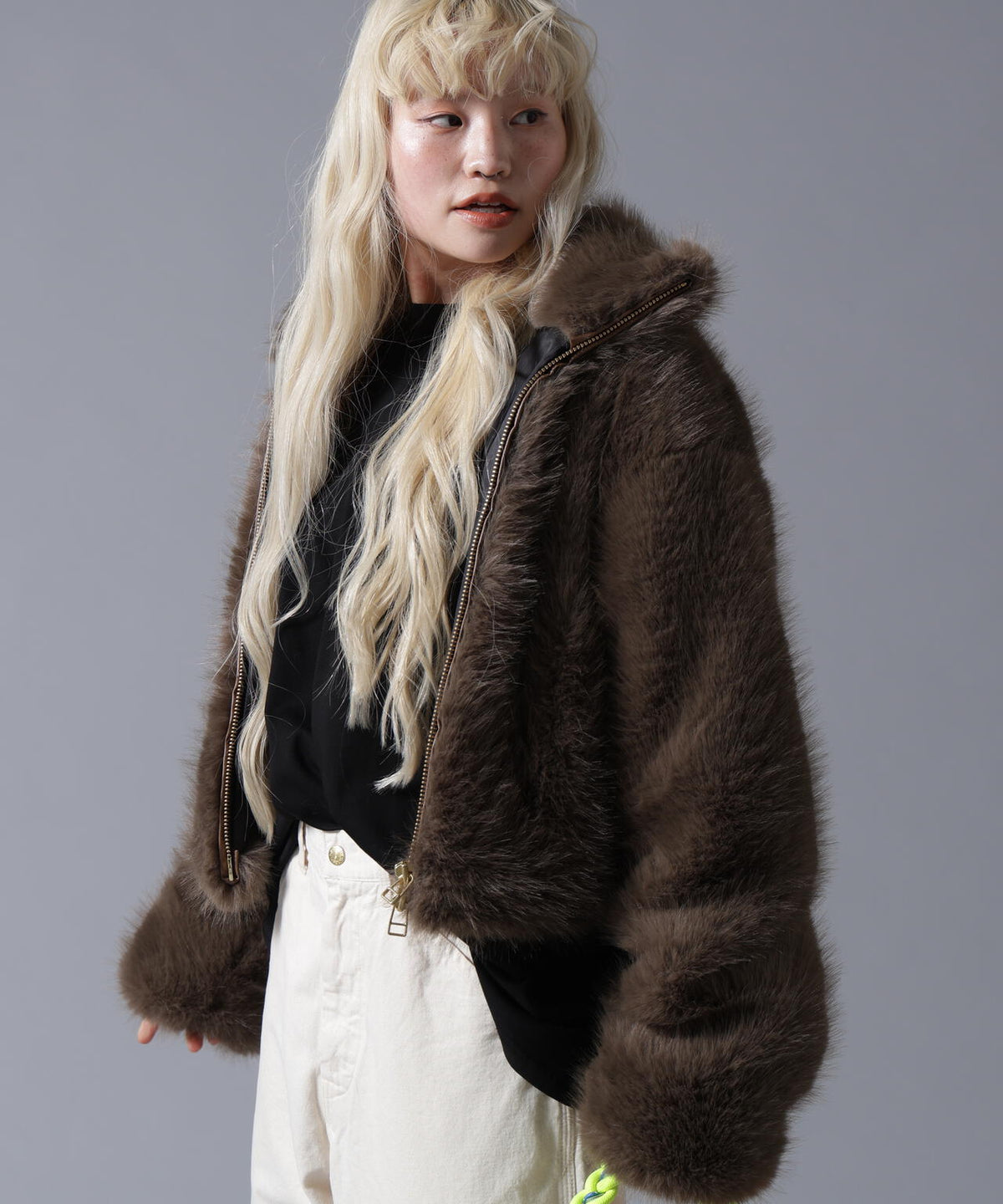 B omnivore/ビーオムニボー ECO FUR STAND BLOUSON
