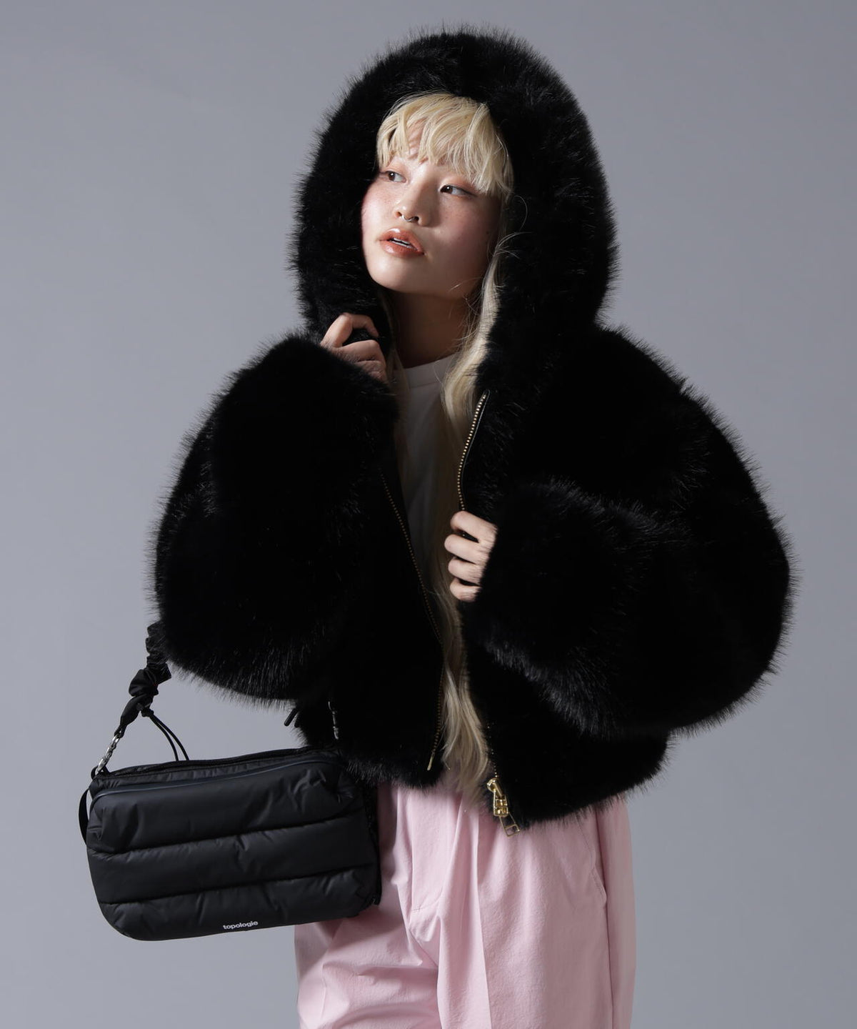 B omnivore/ビーオムニボー ECO FUR HOOD BLOUSON