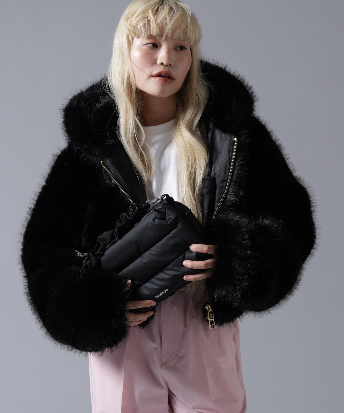 B omnivore/ビーオムニボー ECO FUR HOOD BLOUSON