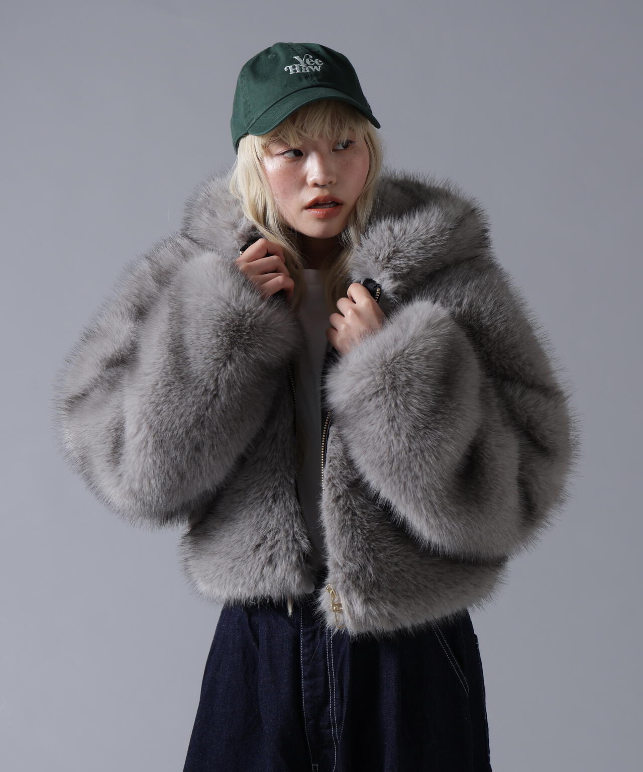 B omnivore/ビーオムニボー ECO FUR HOOD BLOUSON