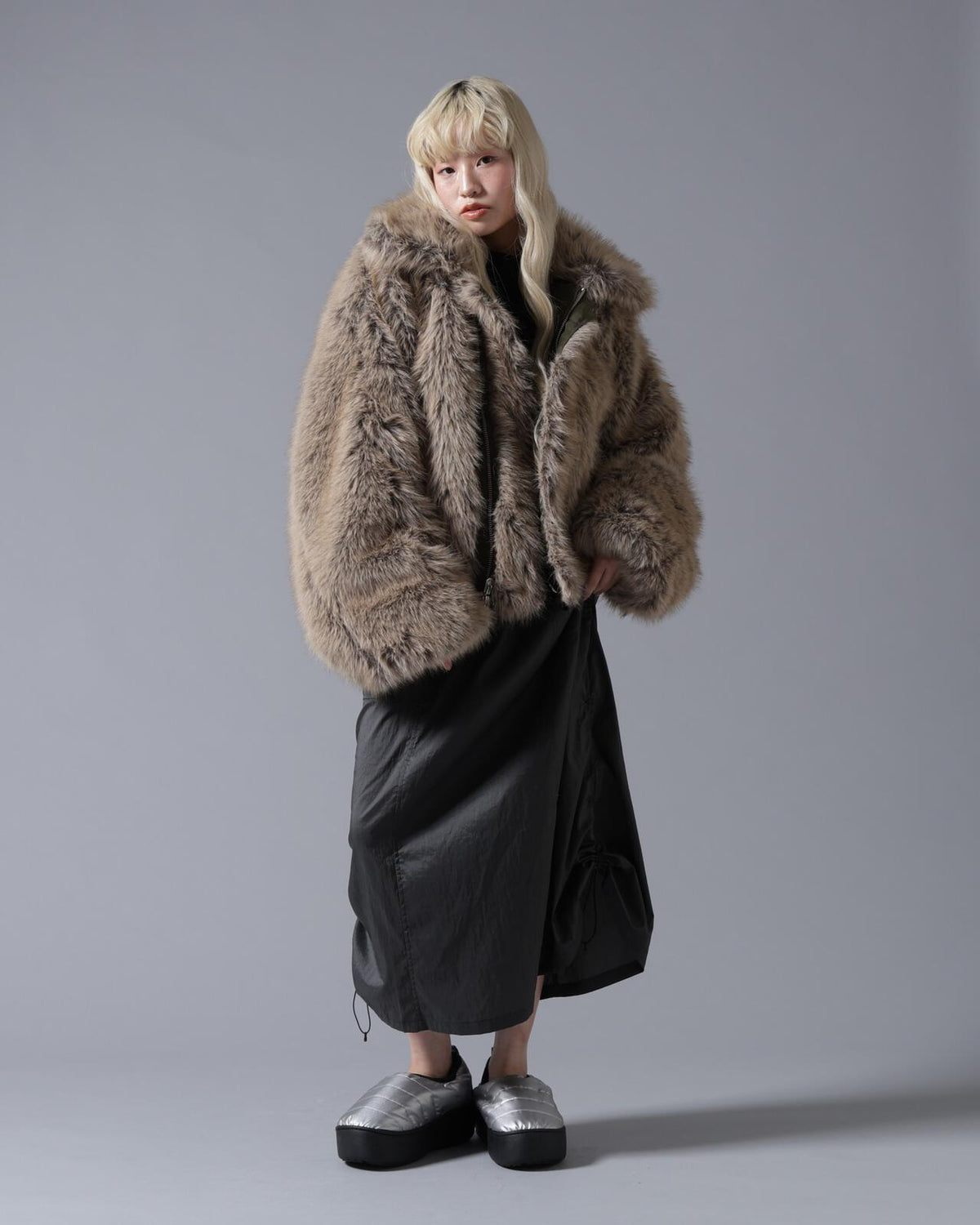 B omnivore/ビーオムニボー REVERSIBLE FUR NYLON BLOUSON