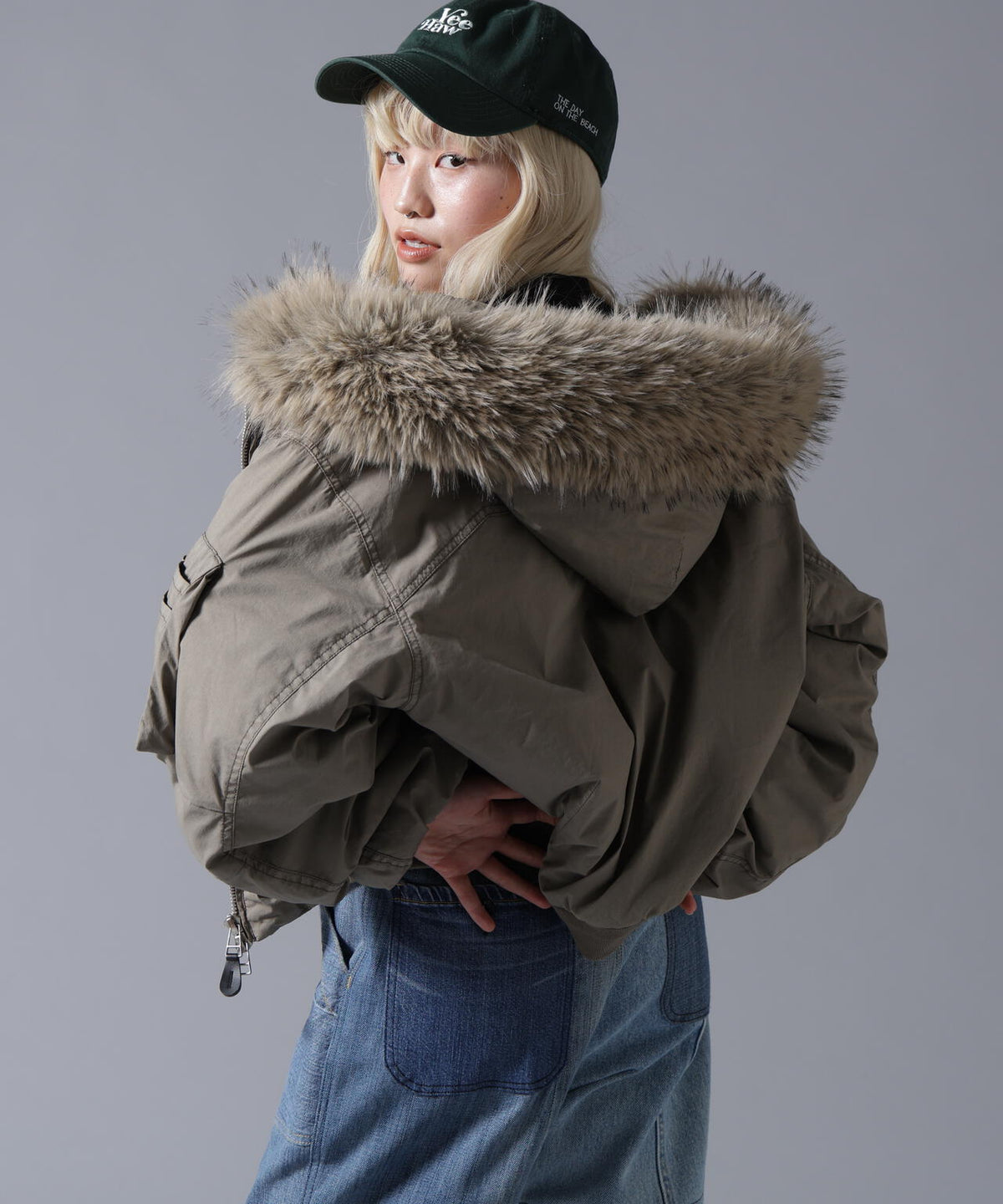 B omnivore/ビーオムニボー COTTON NYLON FUR BLOUSON