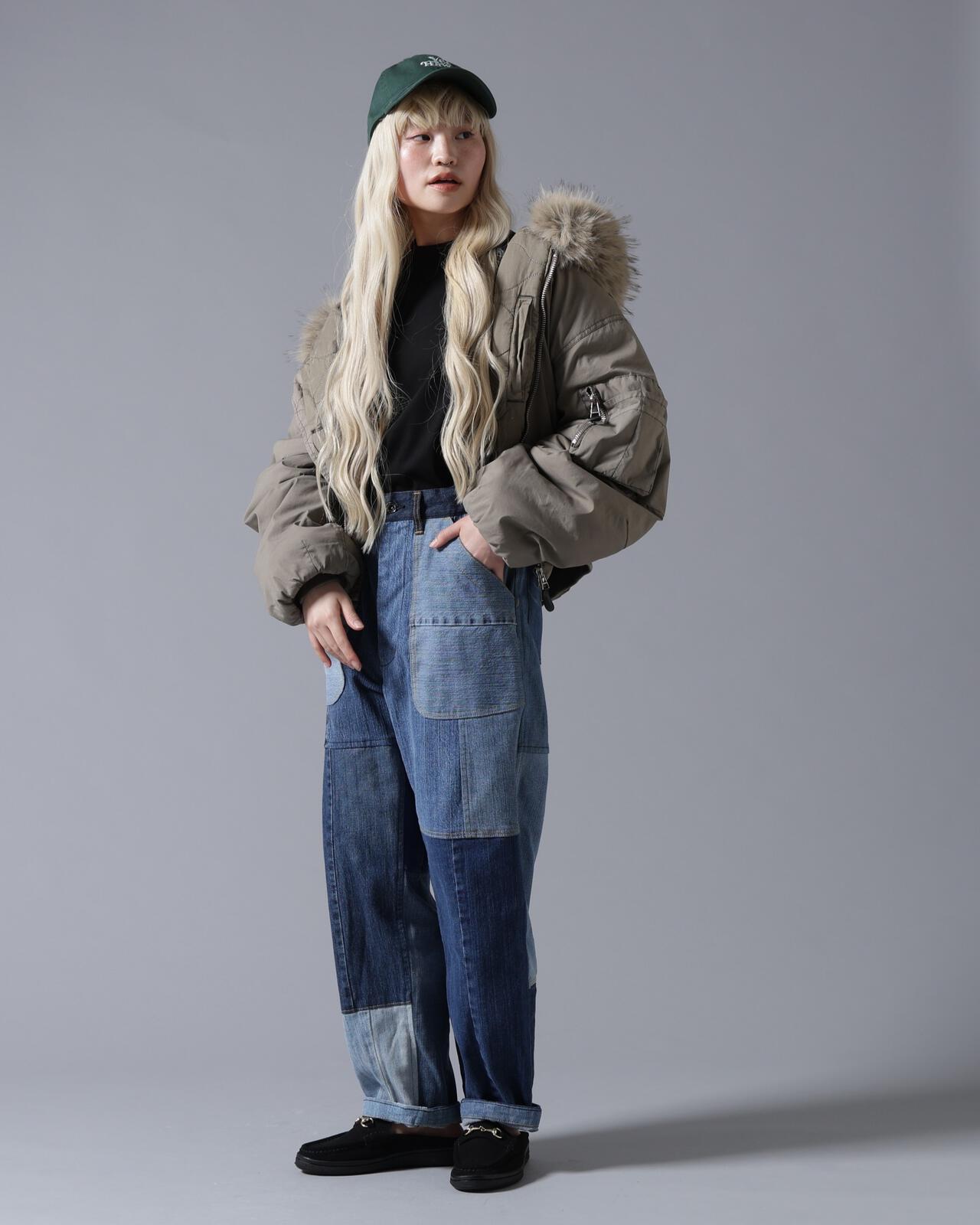B omnivore/ビーオムニボー COTTON NYLON FUR BLOUSON