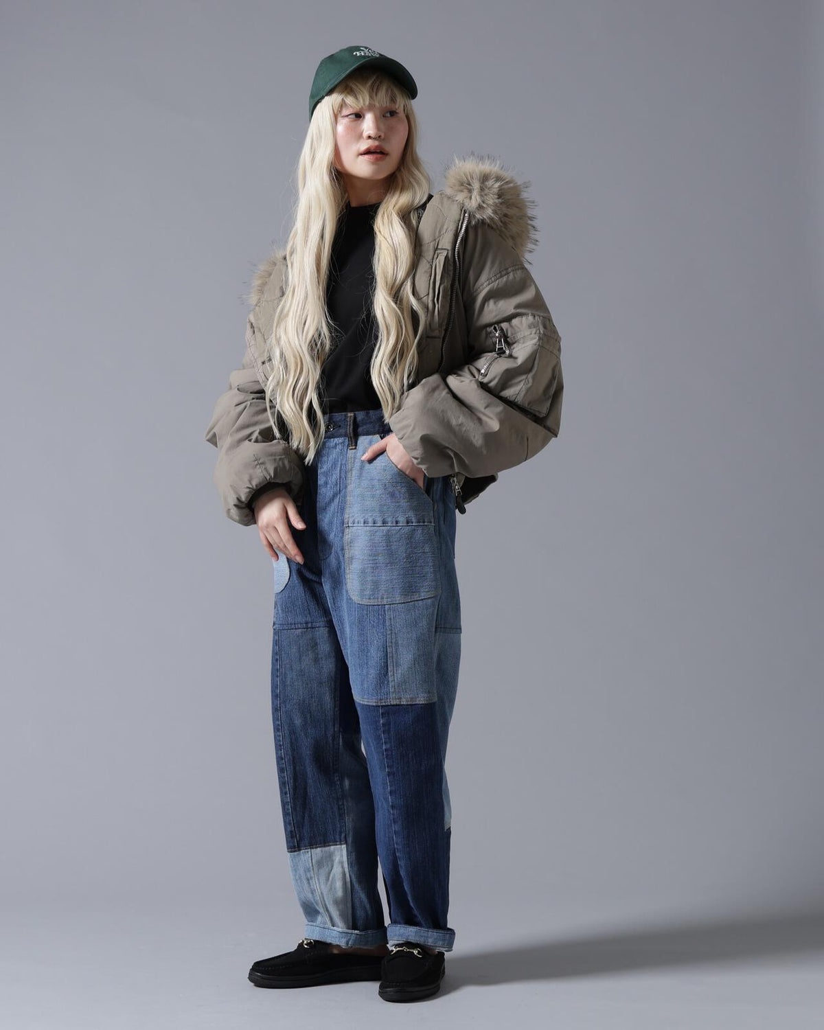 B omnivore/ビーオムニボー COTTON NYLON FUR BLOUSON