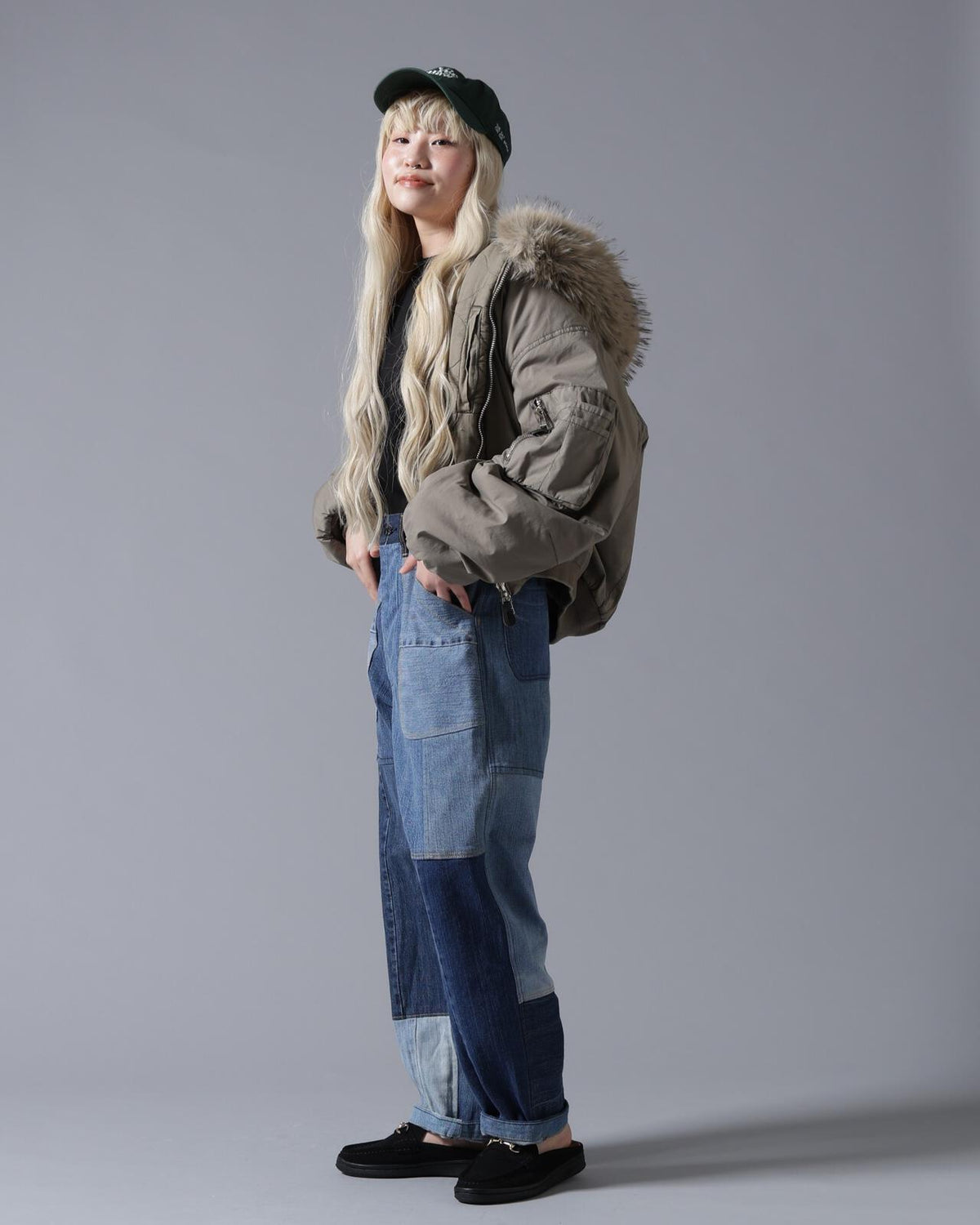 B omnivore/ビーオムニボー COTTON NYLON FUR BLOUSON