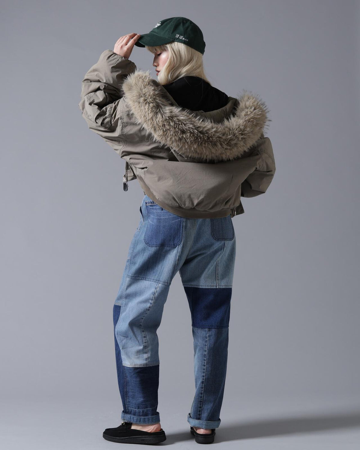 B omnivore/ビーオムニボー COTTON NYLON FUR BLOUSON