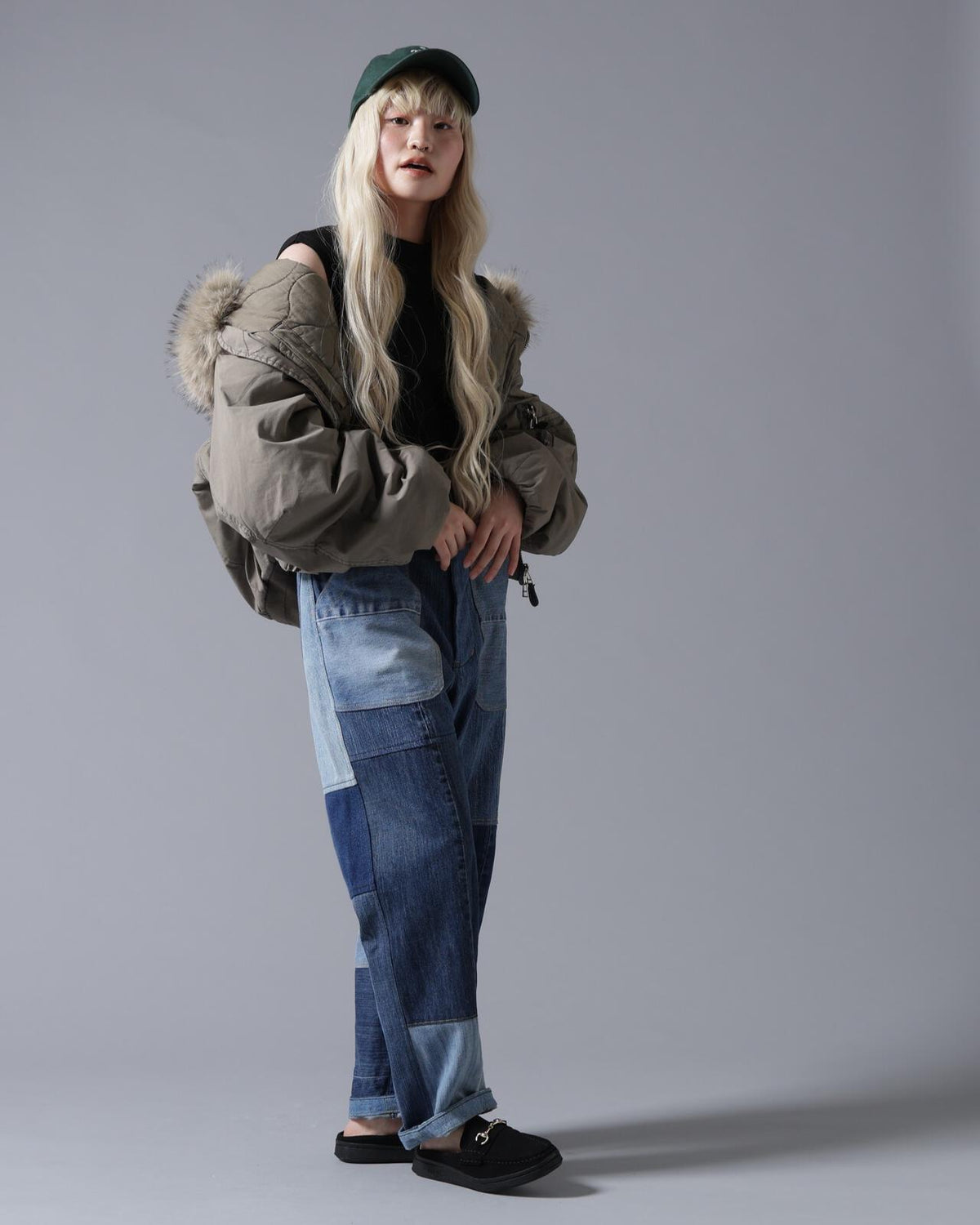 B omnivore/ビーオムニボー COTTON NYLON FUR BLOUSON