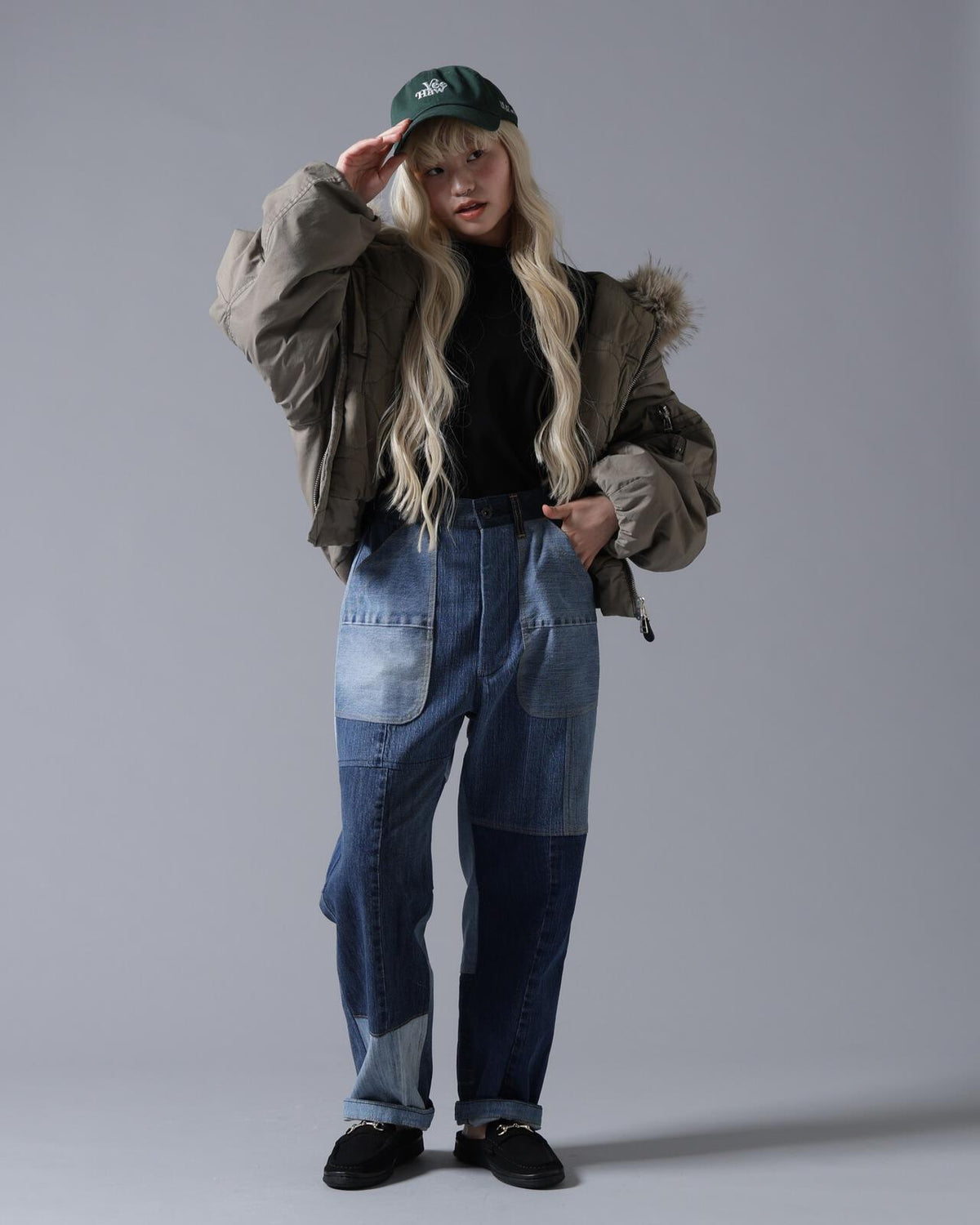 B omnivore/ビーオムニボー COTTON NYLON FUR BLOUSON