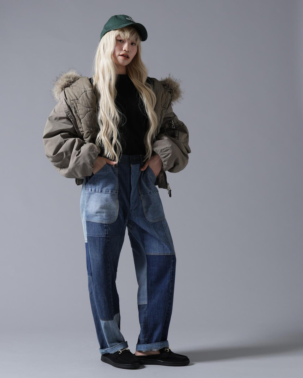 B omnivore/ビーオムニボー COTTON NYLON FUR BLOUSON